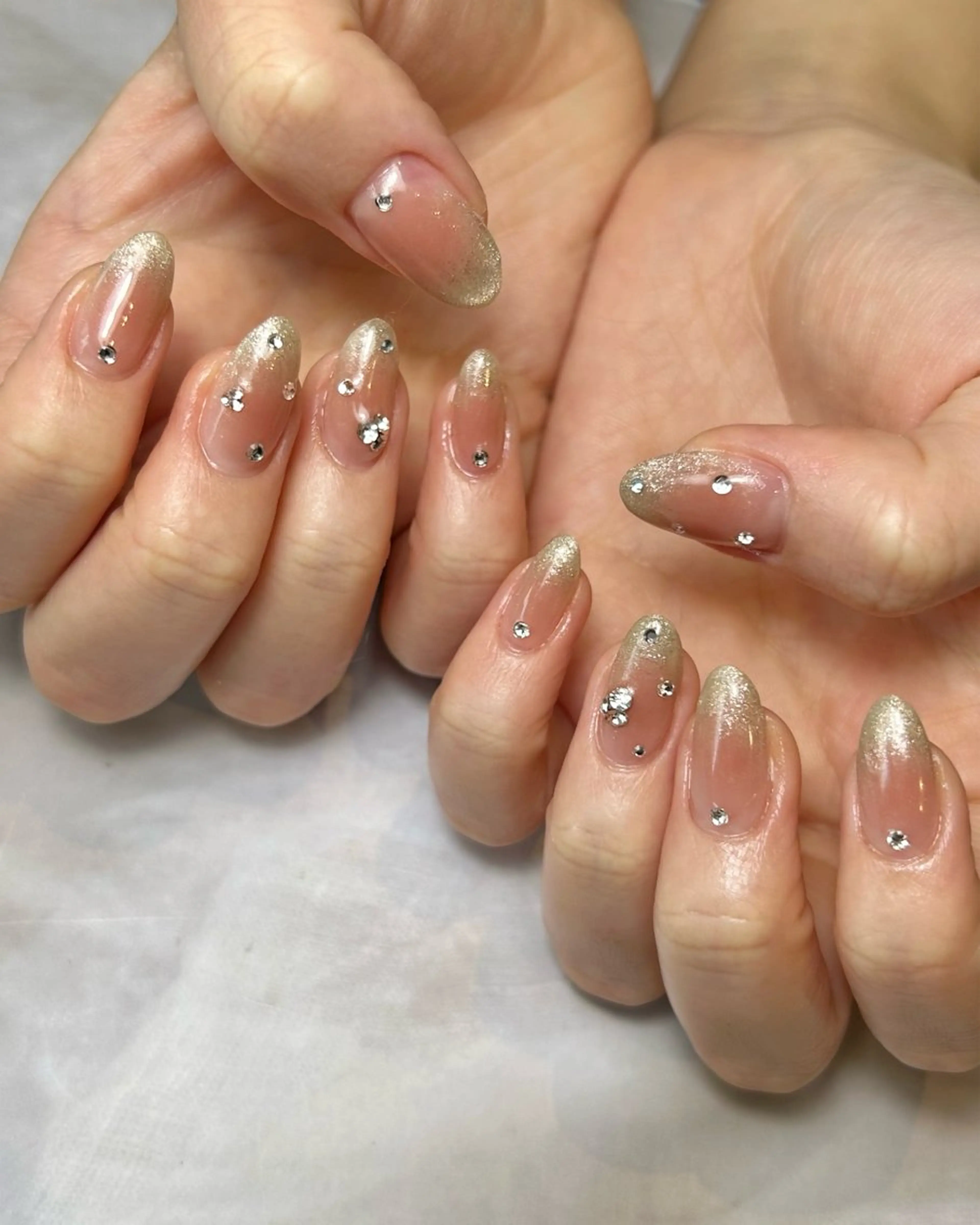 ネイル ゴールド 持ち込み オレンジ ハンドネイル Reflection marikoのネイルデザイン