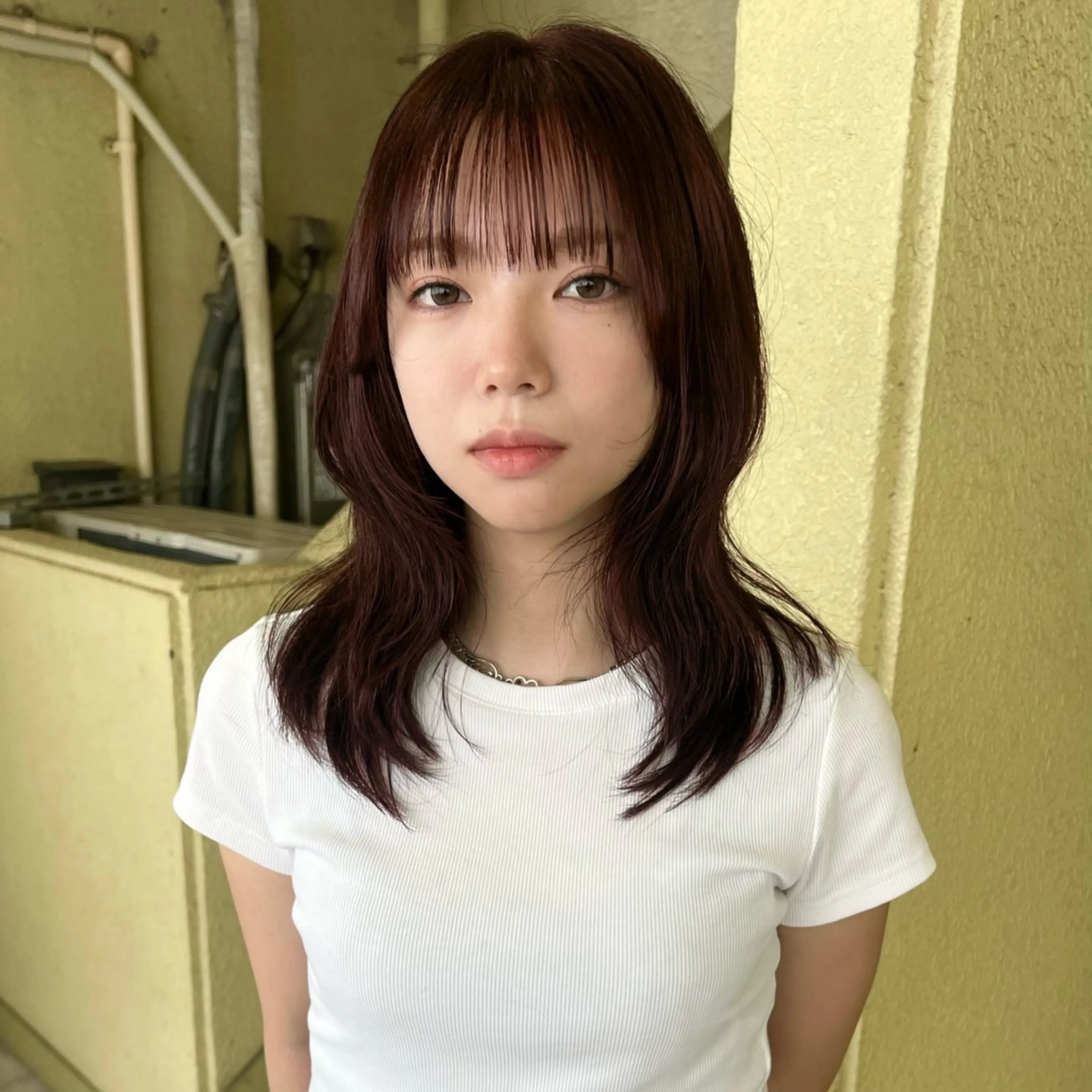 セミロング カラー 透明感カラー レイヤーカット/暖色 カラー/mao🎀のヘアスタイル