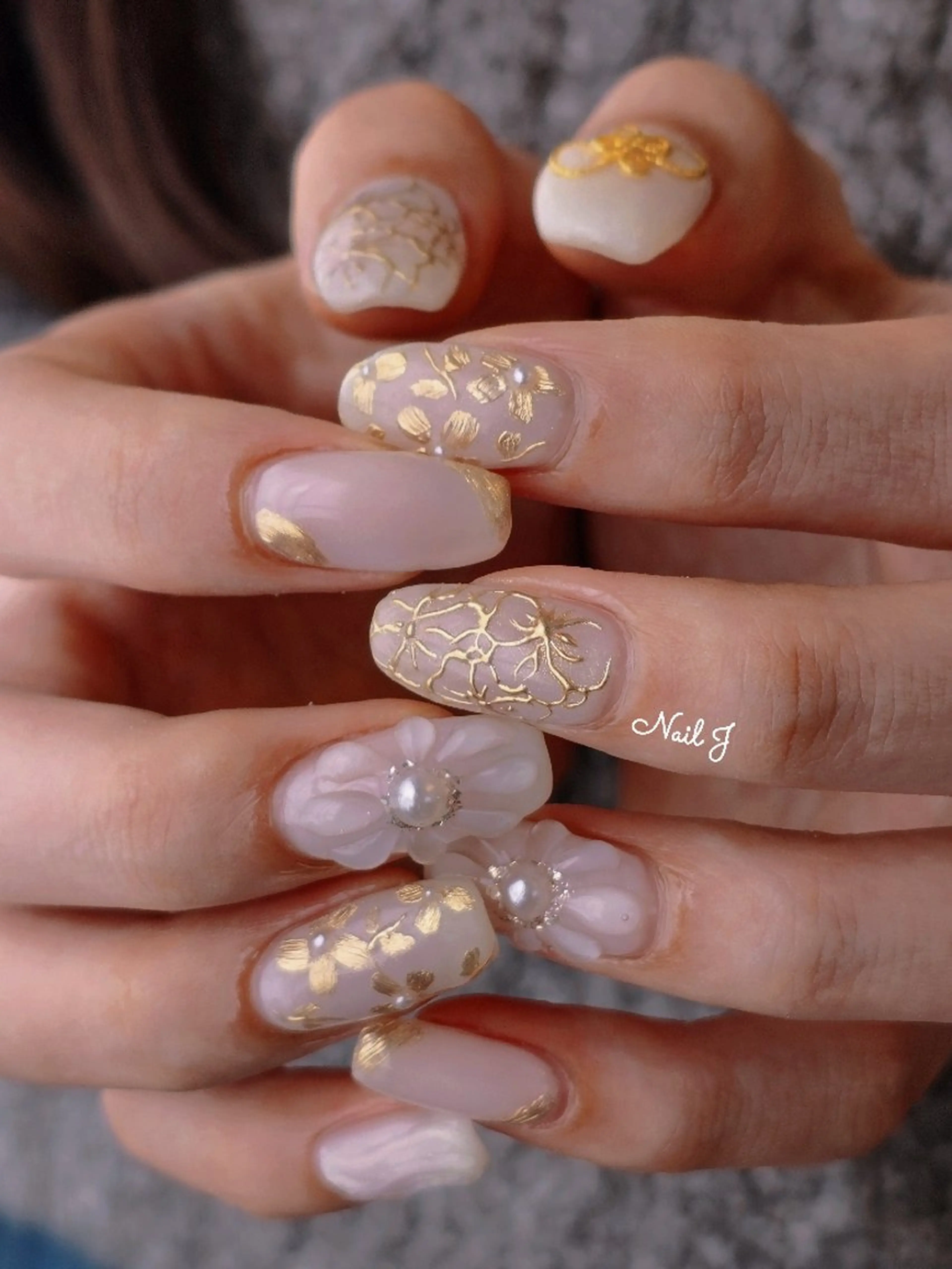 ネイル 成人式 冬ネイル ハンドネイル Nail Jのネイルデザイン