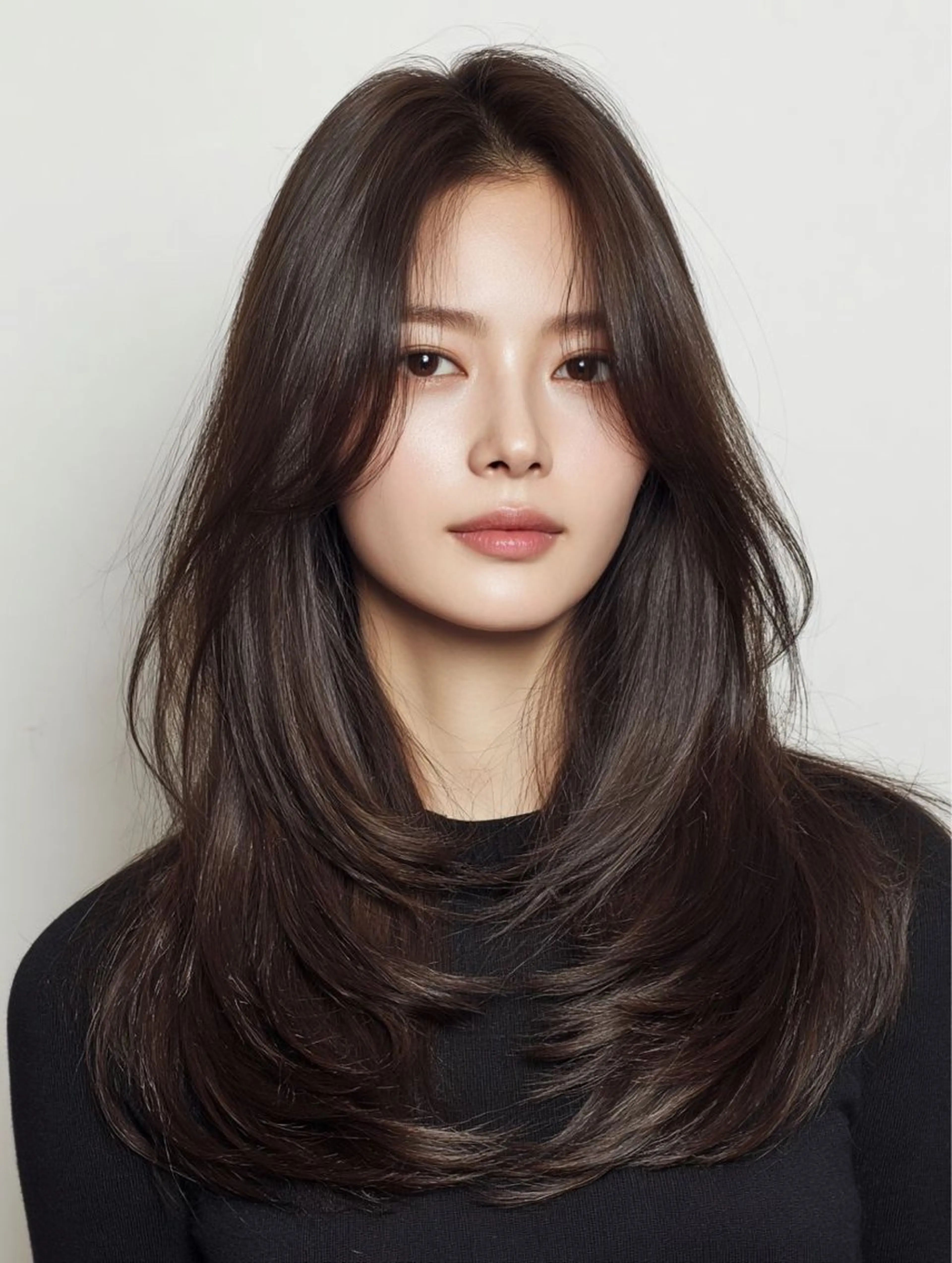 ロング ハイライト 髪質改善 韓国風ヘア レイヤーカット 縮毛矯正 カット 縮毛矯正 トリートメント 当日予約◎/縮毛矯正 /艶カラー/雨森大晃のヘアスタイル