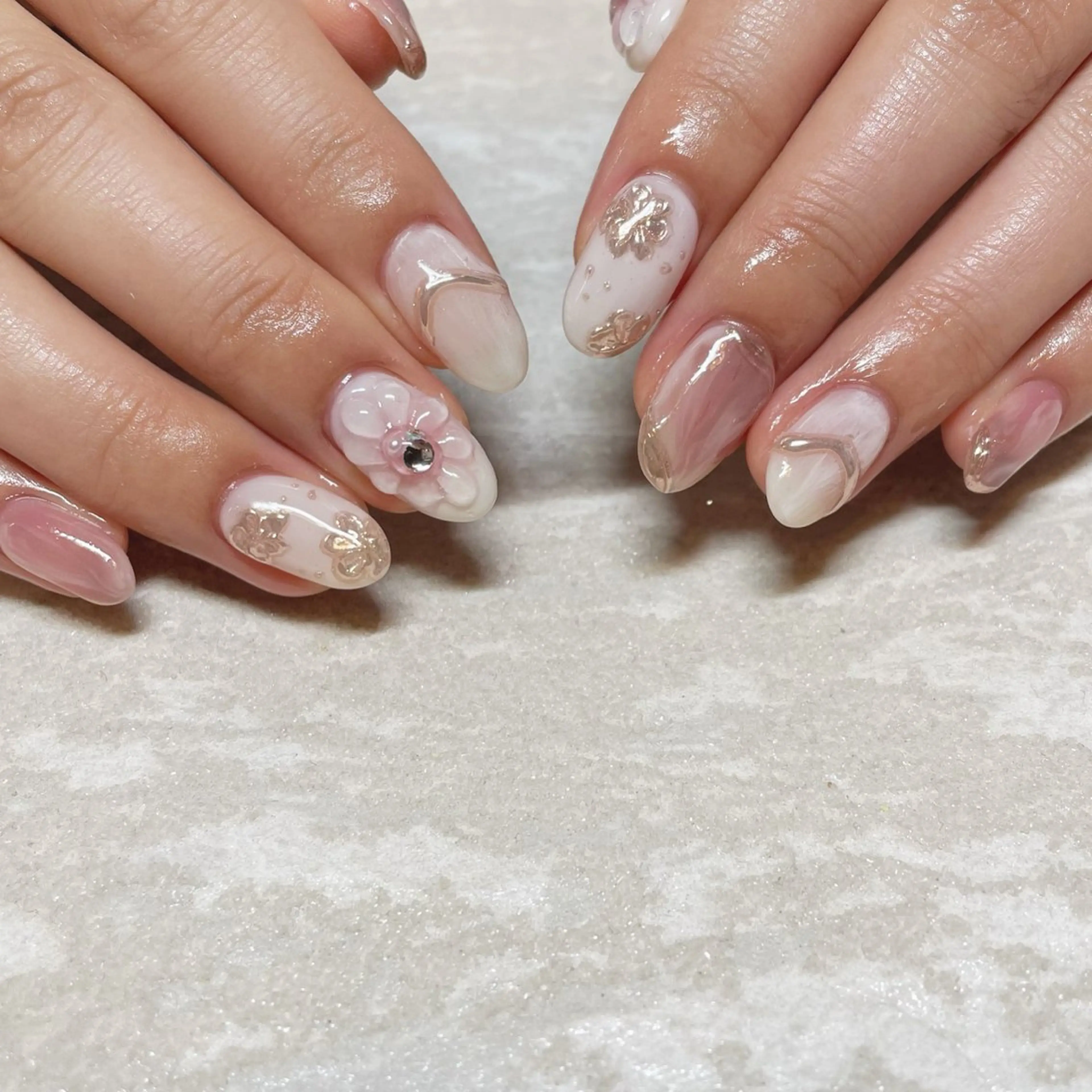 ネイル ニュアンスネイル ピンク ハンドネイル Tsukahara 🌷仙台PARCOのネイルデザイン