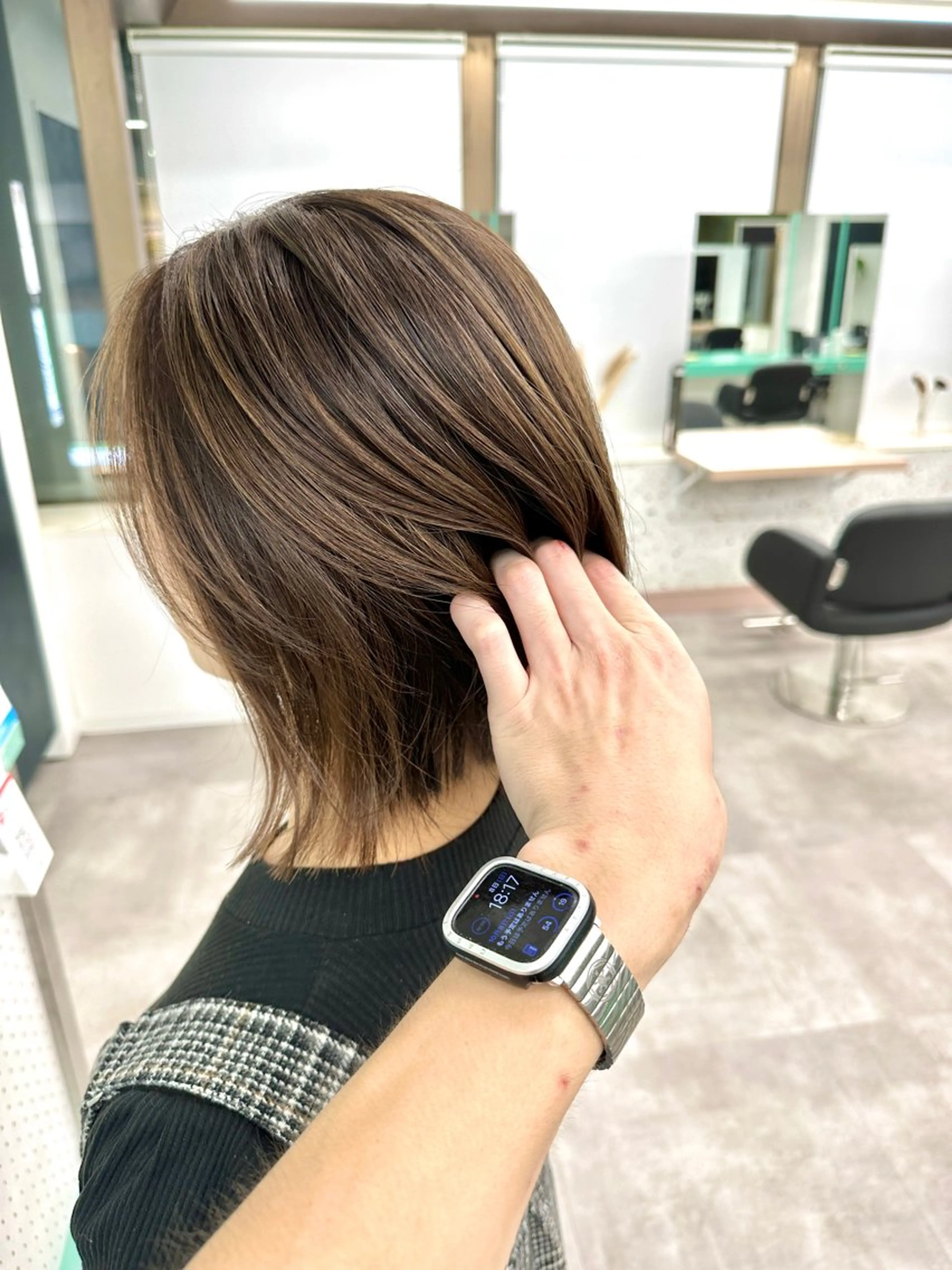 ミディアム ハイライト カット ヘアカラー トリートメント 💚透明感カラー💚 ♻️本間♻️のヘアスタイル