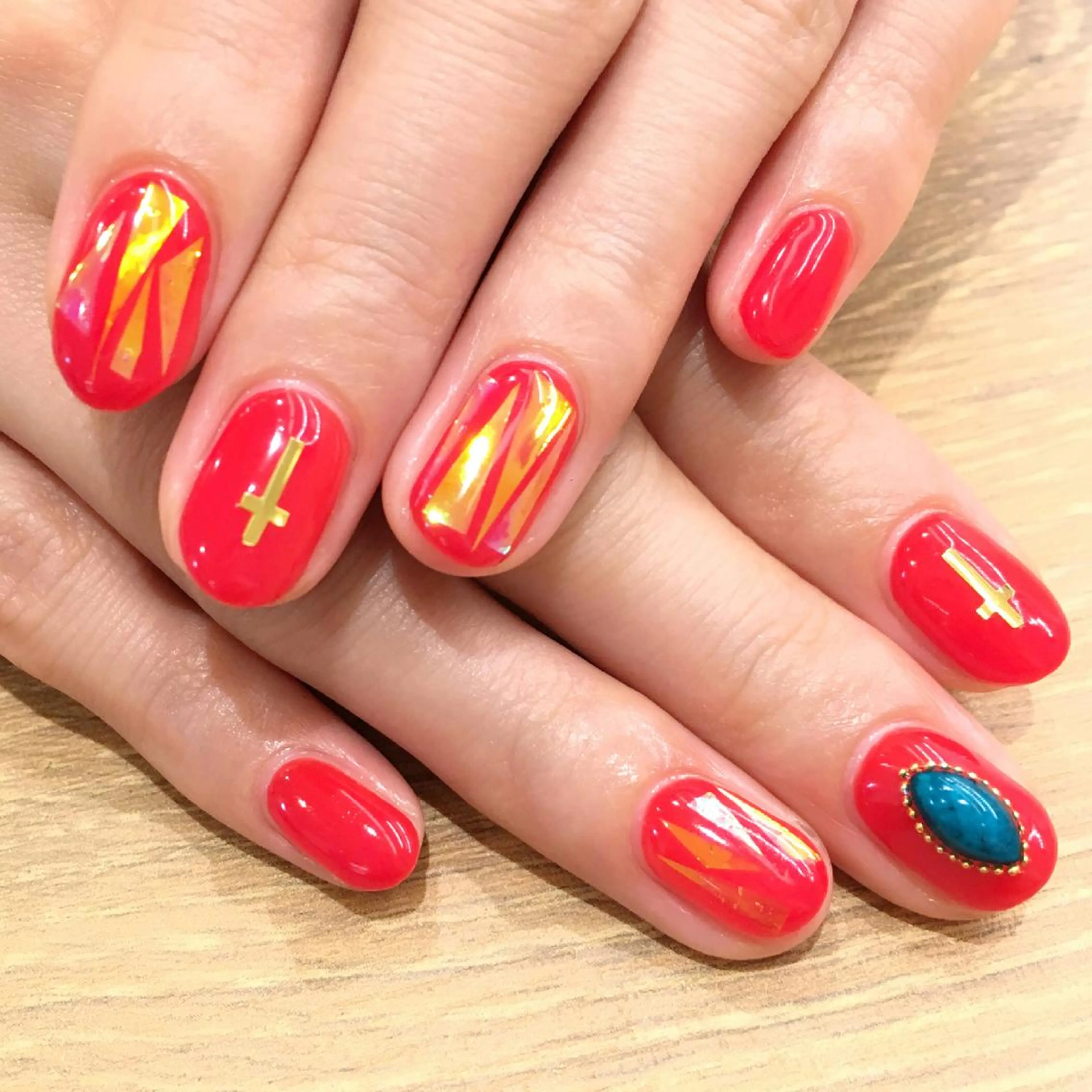 ネイル ストーンネイル Yuriko Omi パラジェル/渋谷のネイルデザイン