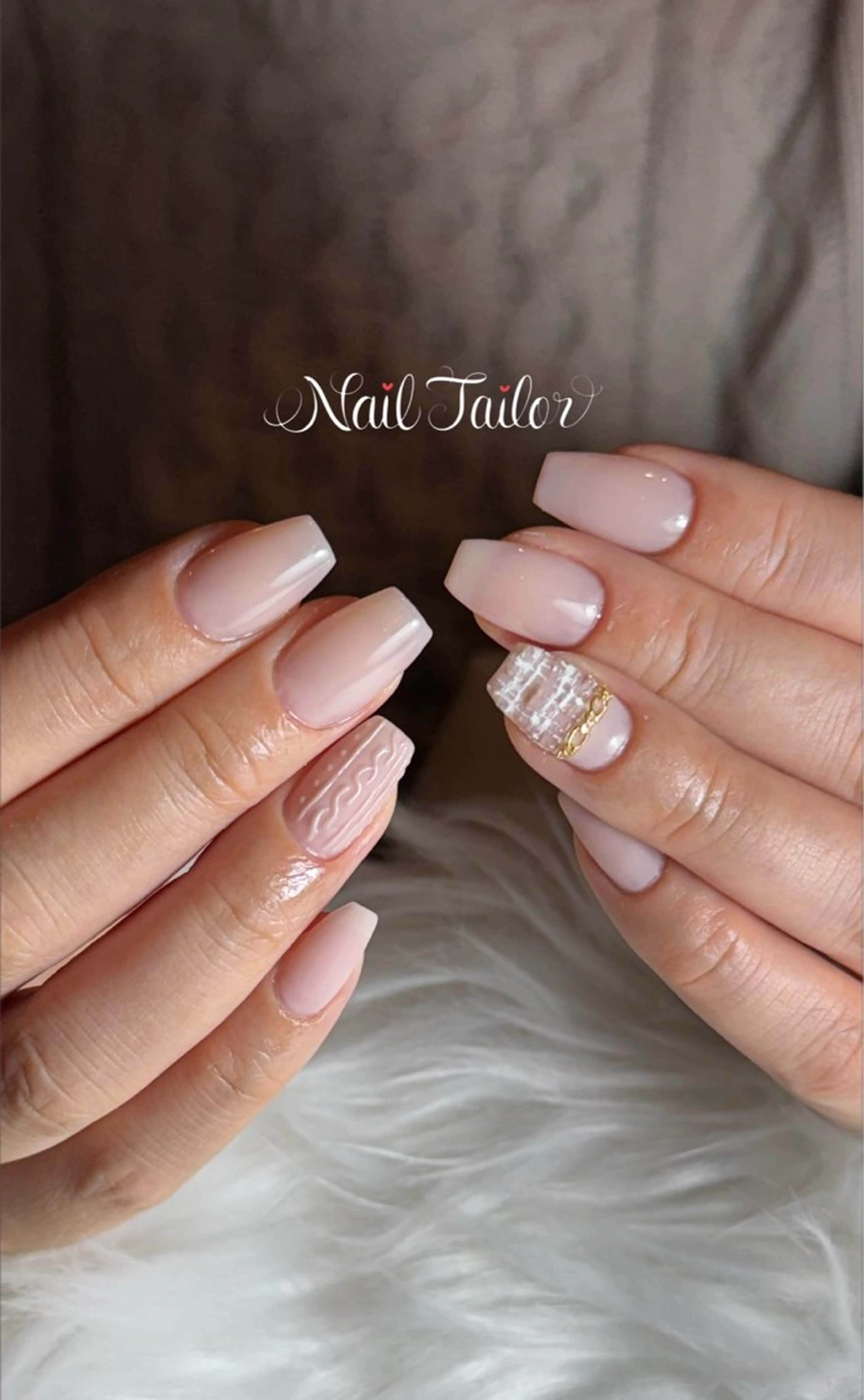 ネイル オフィスネイル ツイードネイル ハンドネイル 〜Nail Tailor〜 ネイルテイラー所属・NailTailor ネイルテイラーのネイルデザイン