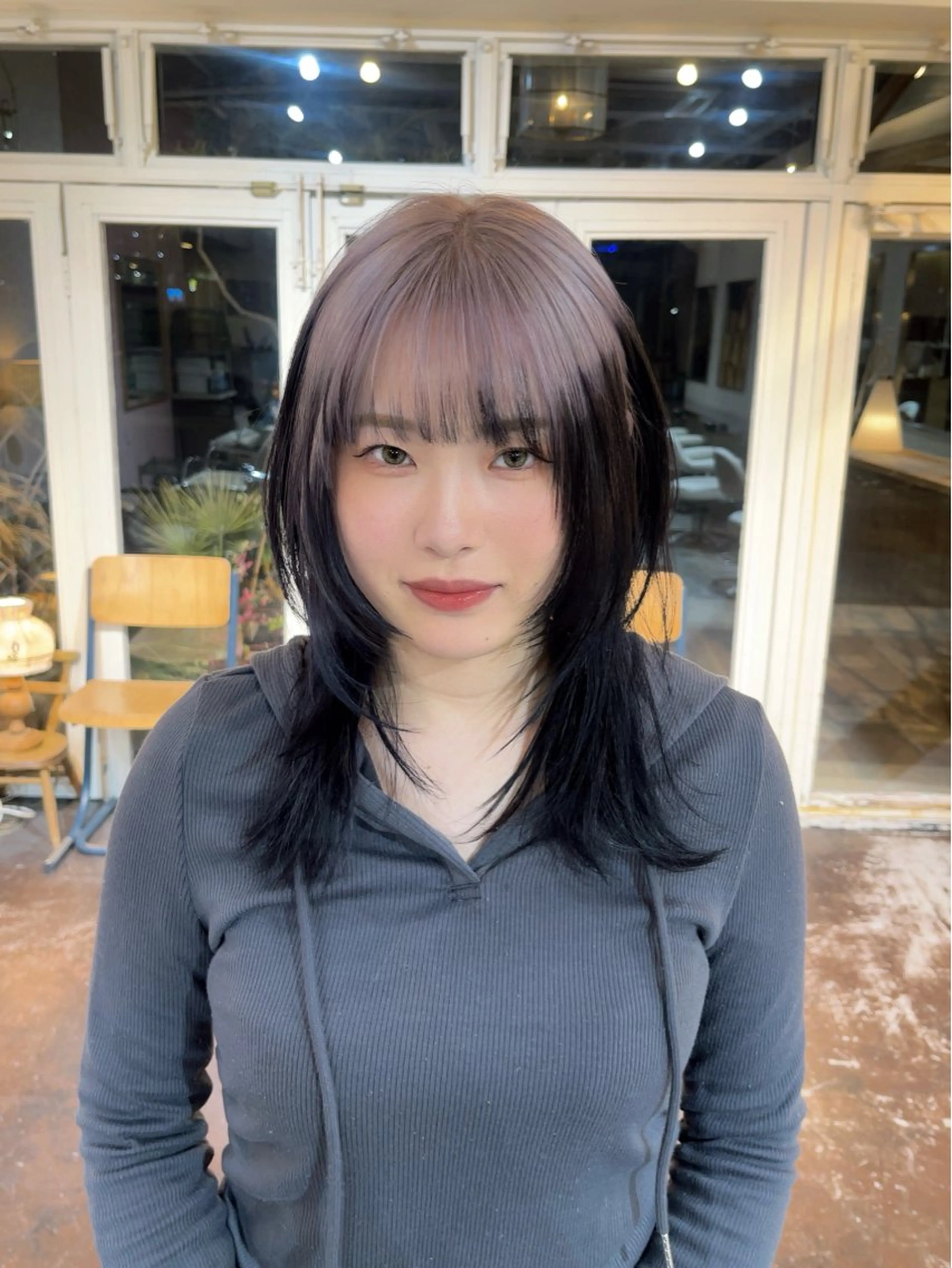 セミロング カラー レイヤーカット chikashitsu所属・Junmi/ﾁｶｼﾂ /堀江のヘアスタイル