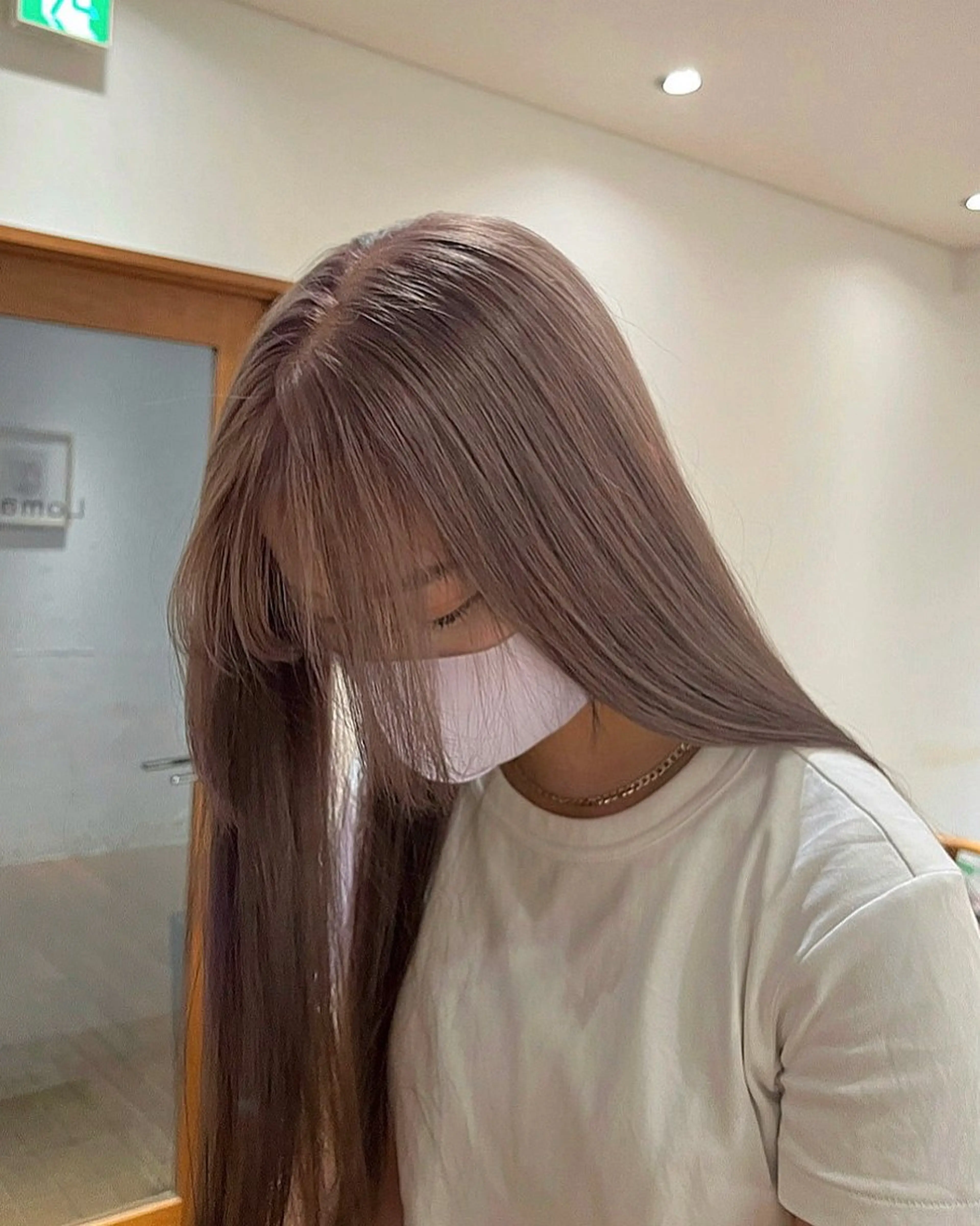 セミロング カラー カット ヘアカラー トリートメント オリーブ/縮毛♡ Natsuno🩰のヘアスタイル