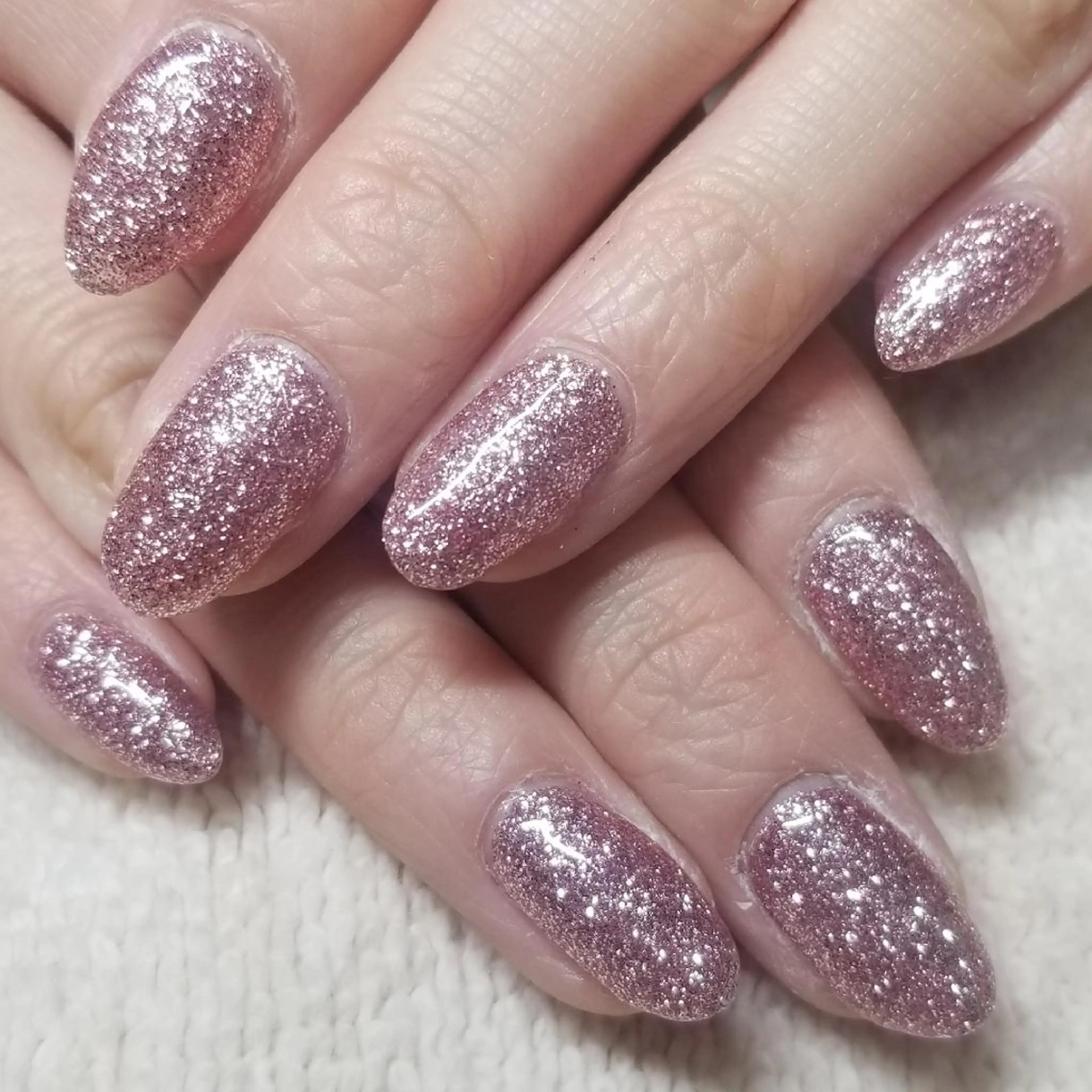 ネイル ラメ(グリッター) ワンカラーネイル ピンク シルバー ハンドネイル よしだ ひろきのネイルデザイン