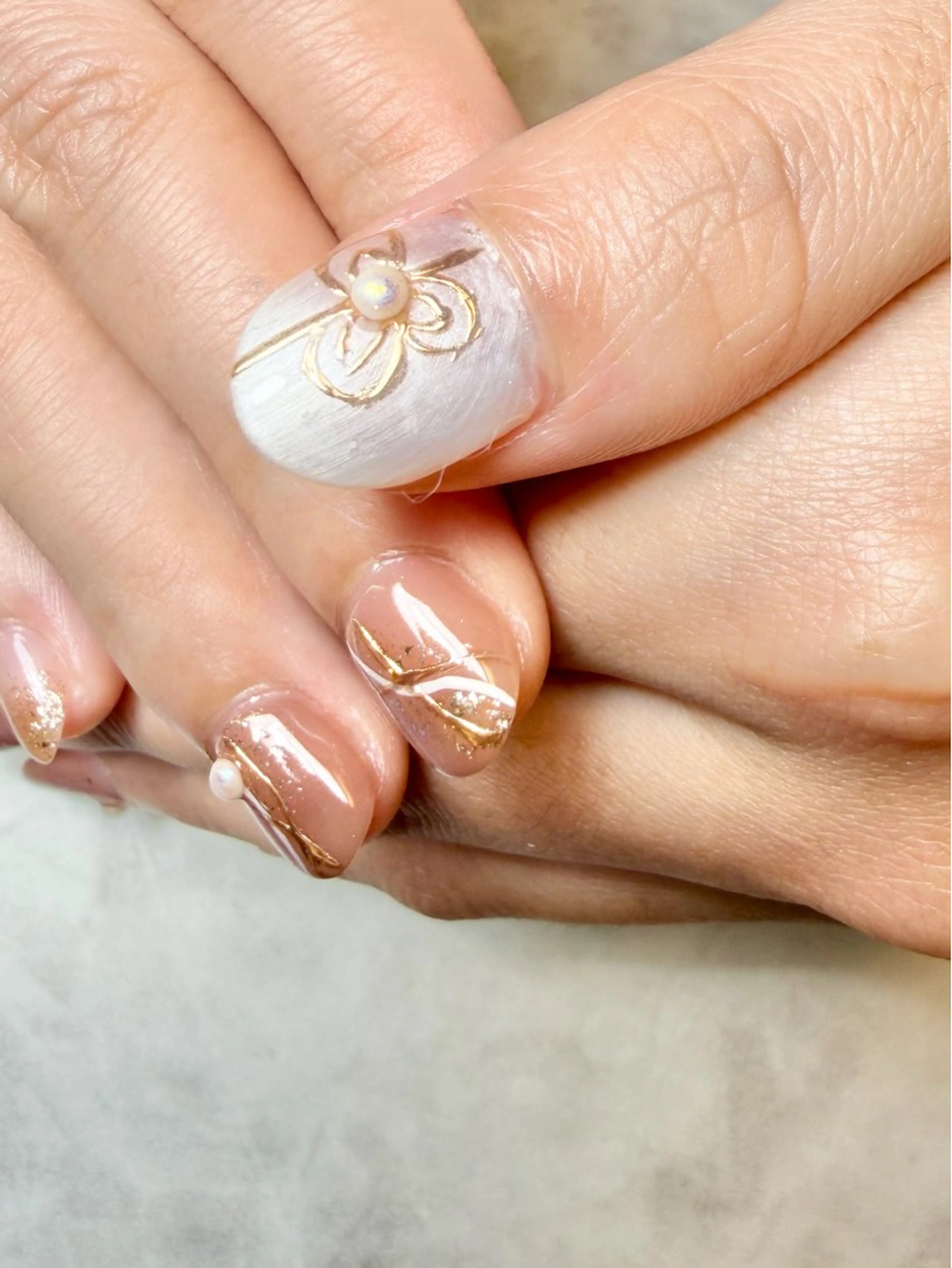 ネイル アートネイル ミラーネイル 岐南ネイル HATAnailのネイルデザイン