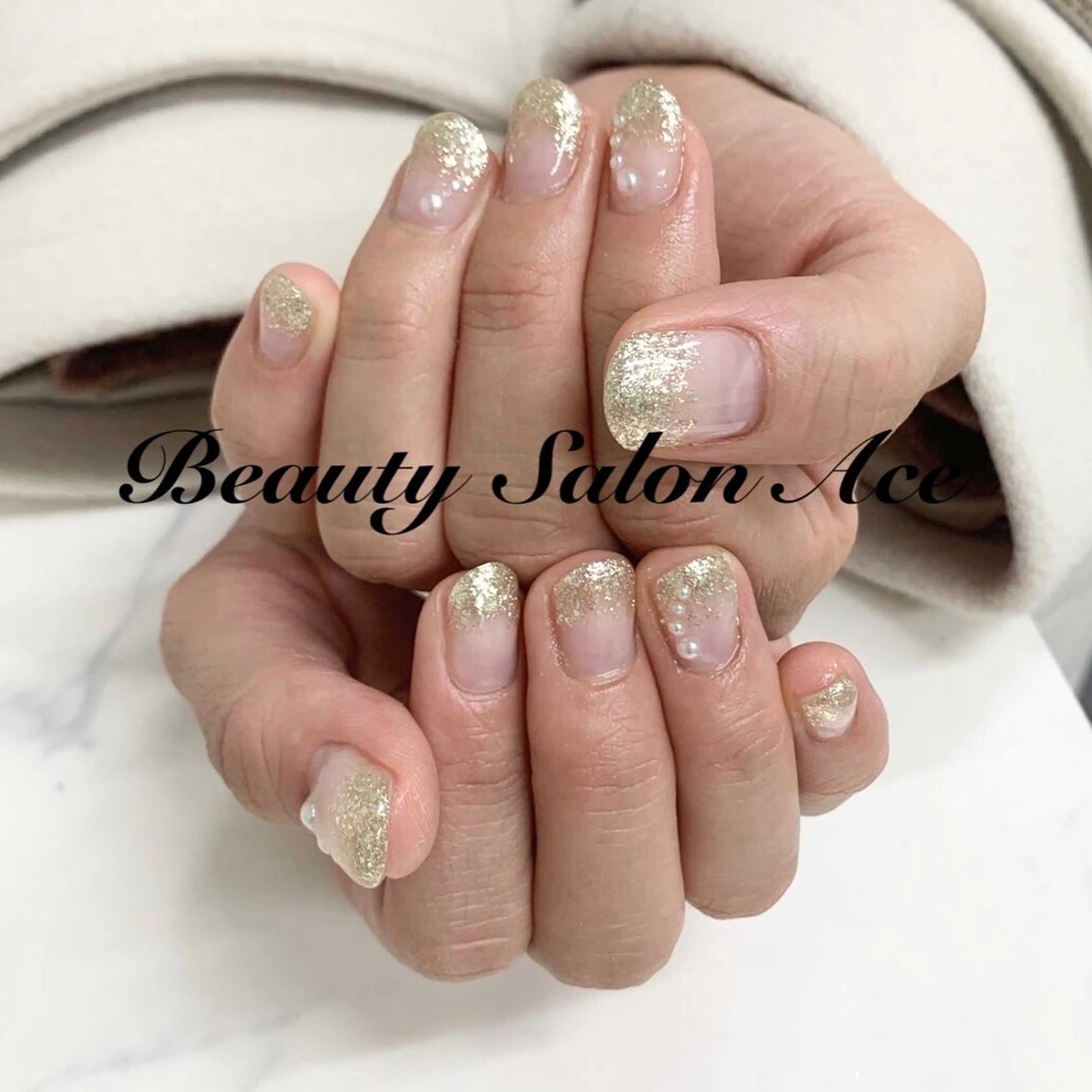 ネイル アートネイル 長さ出し ジェルネイル ラメ(グリッター) メンズネイル ハンドネイル ハンドケア Beauty Salon Ace（ネイルサロン　エース）所属・池袋フィルイン Ace♡長さだしのネイルデザイン