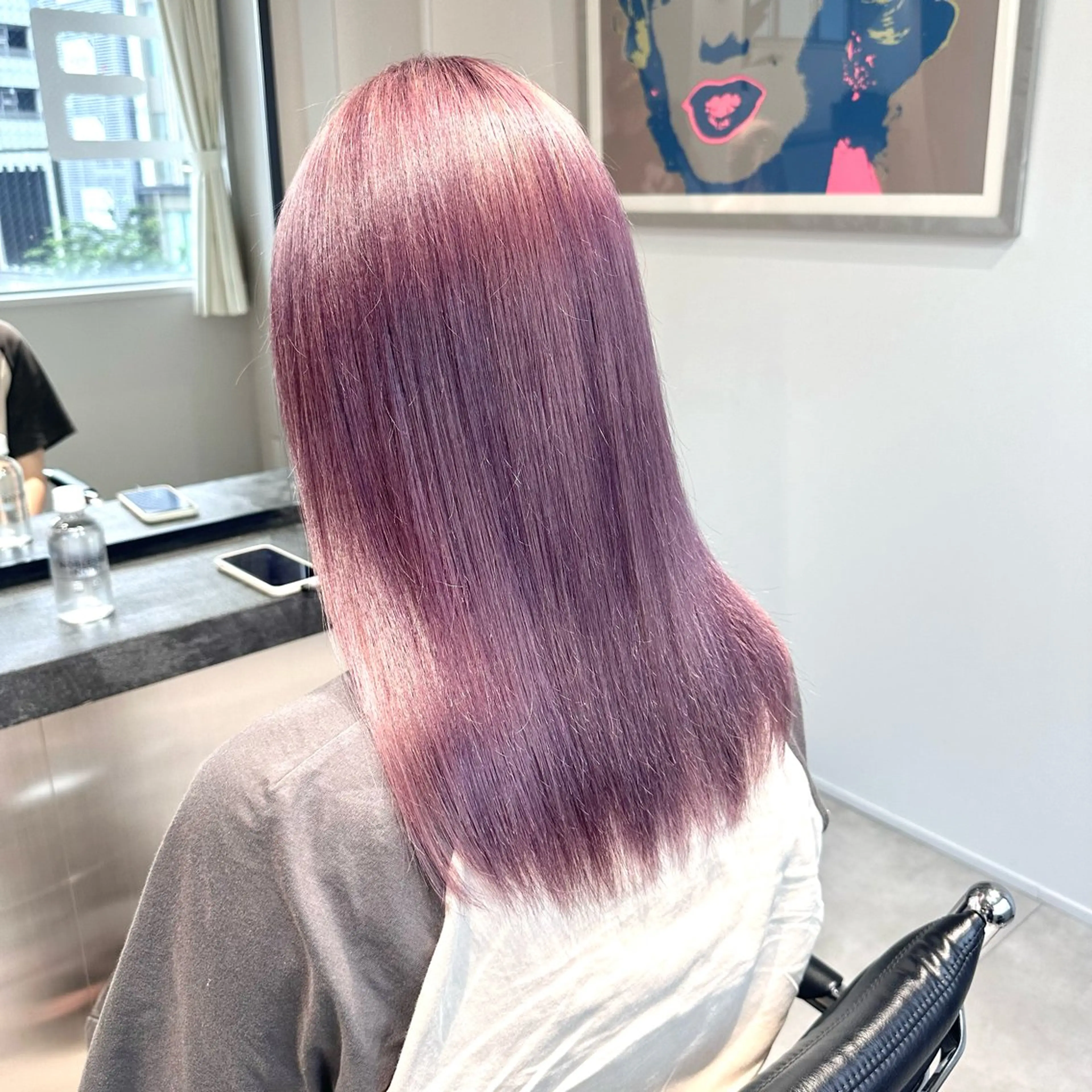 ミディアム カラー ラベンダーカラー カット ヘアカラー トリートメント ハイトーン/ウルフ/ レイヤー/Asukaのヘアスタイル