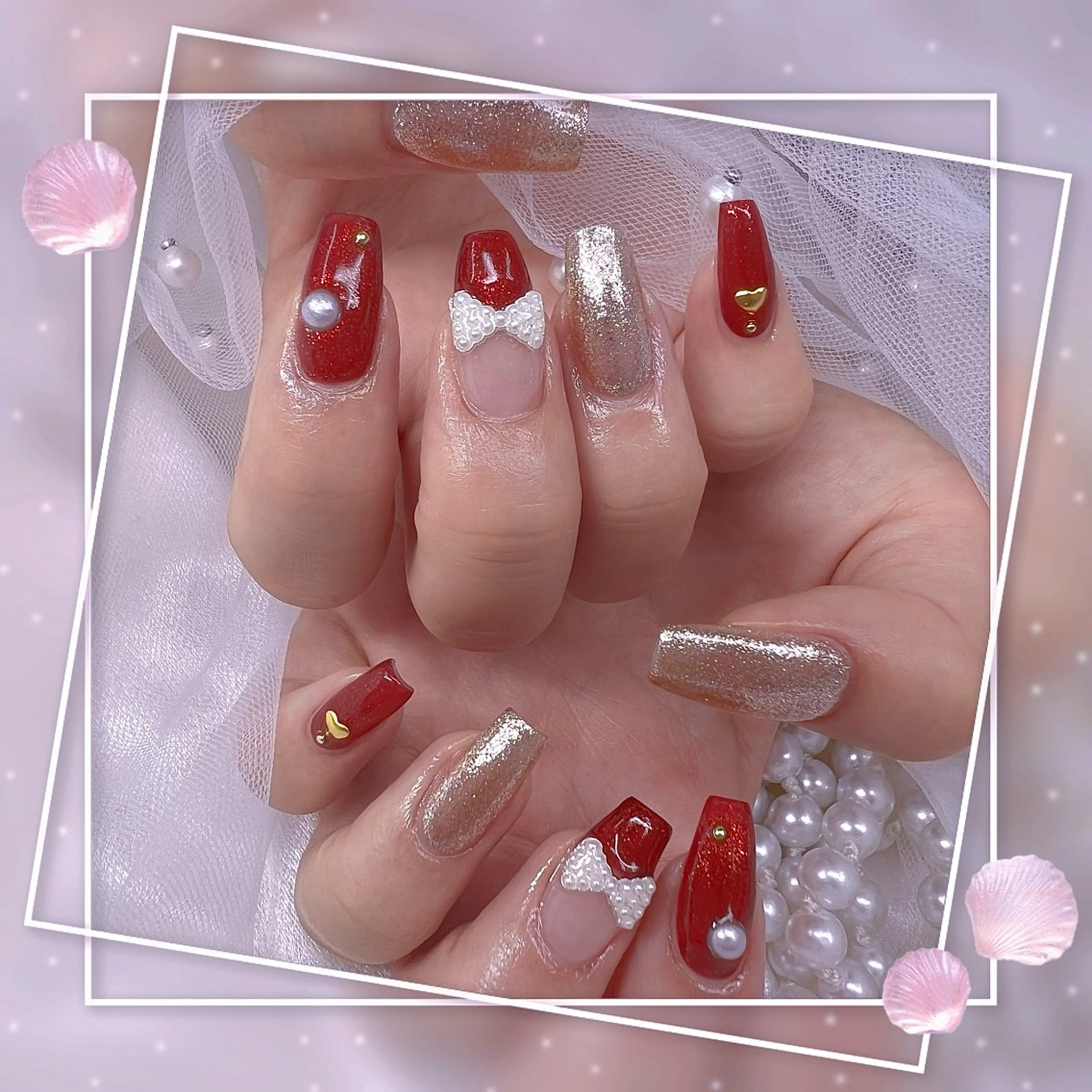 ネイル チークネイル ガーリー グラデーション マグネットネイル ピンク ハンドネイル Chill Nailsalonのネイルデザイン