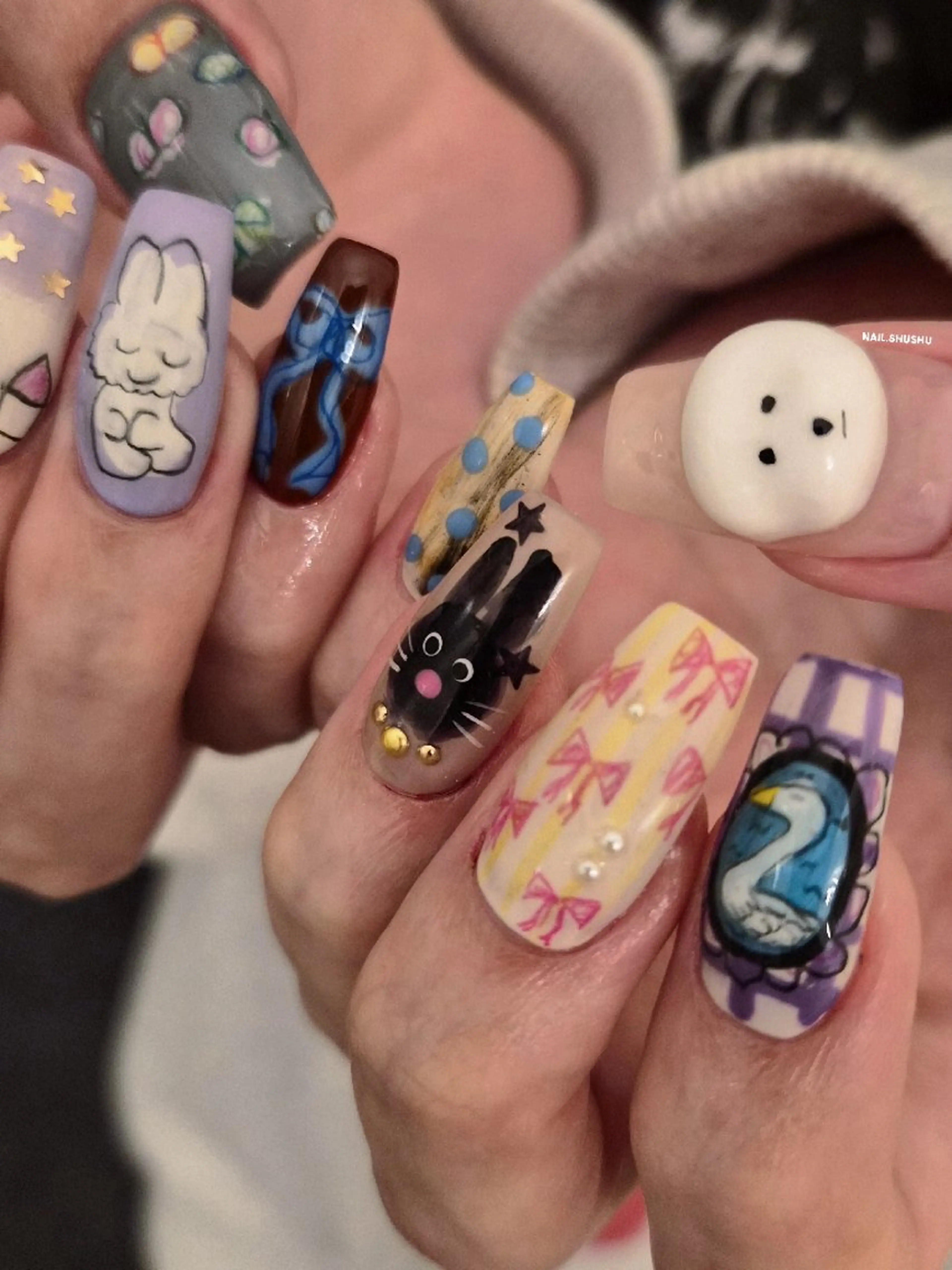ネイル ハンドネイル 3dパーツ/流行り 👧shushu❤️のネイルデザイン