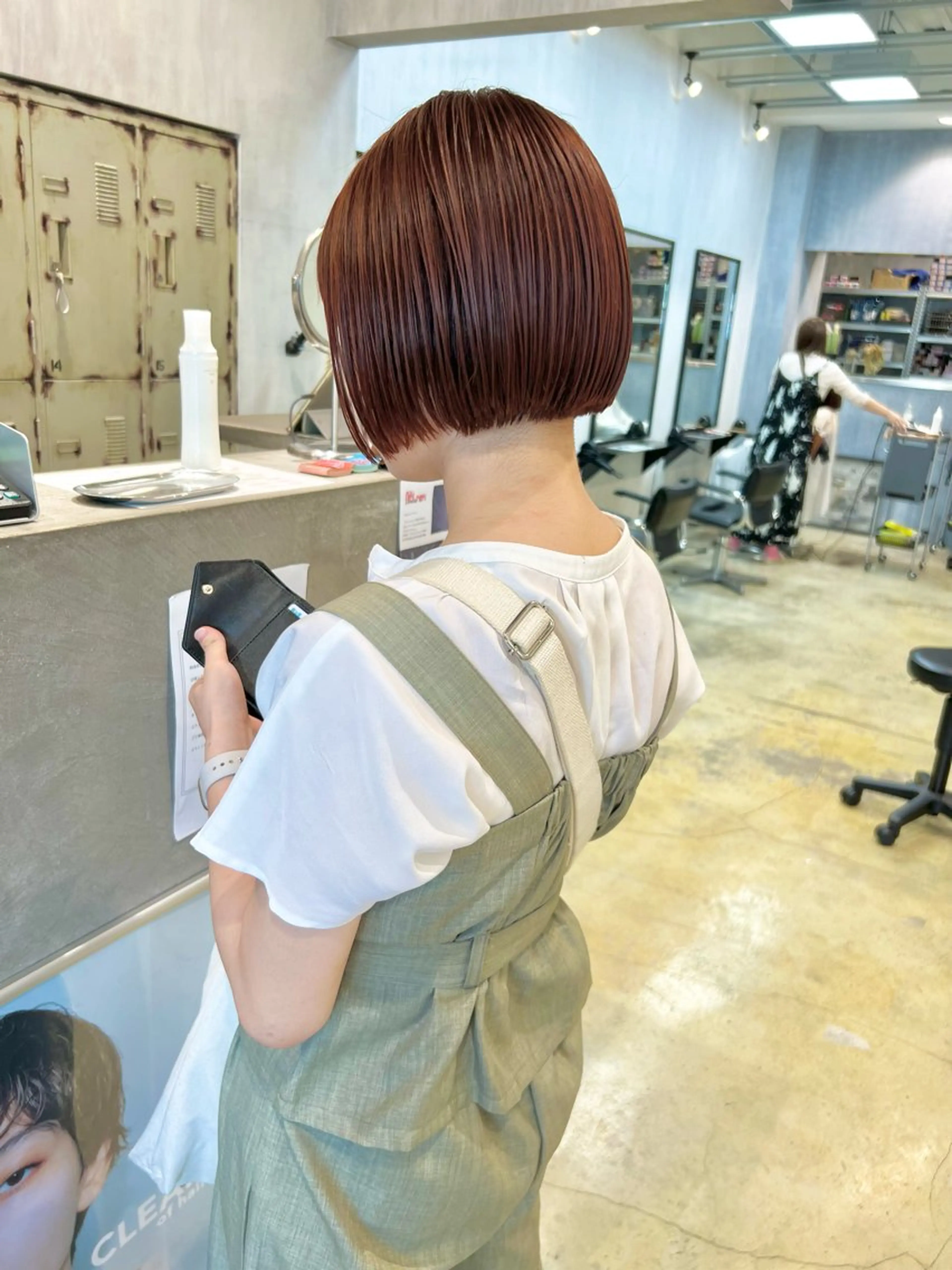 ショート カラー ブラウンカラー オレンジ オレンジブラウン ボブ メンズパーマ/メンズ カット/古川晴輝のヘアスタイル