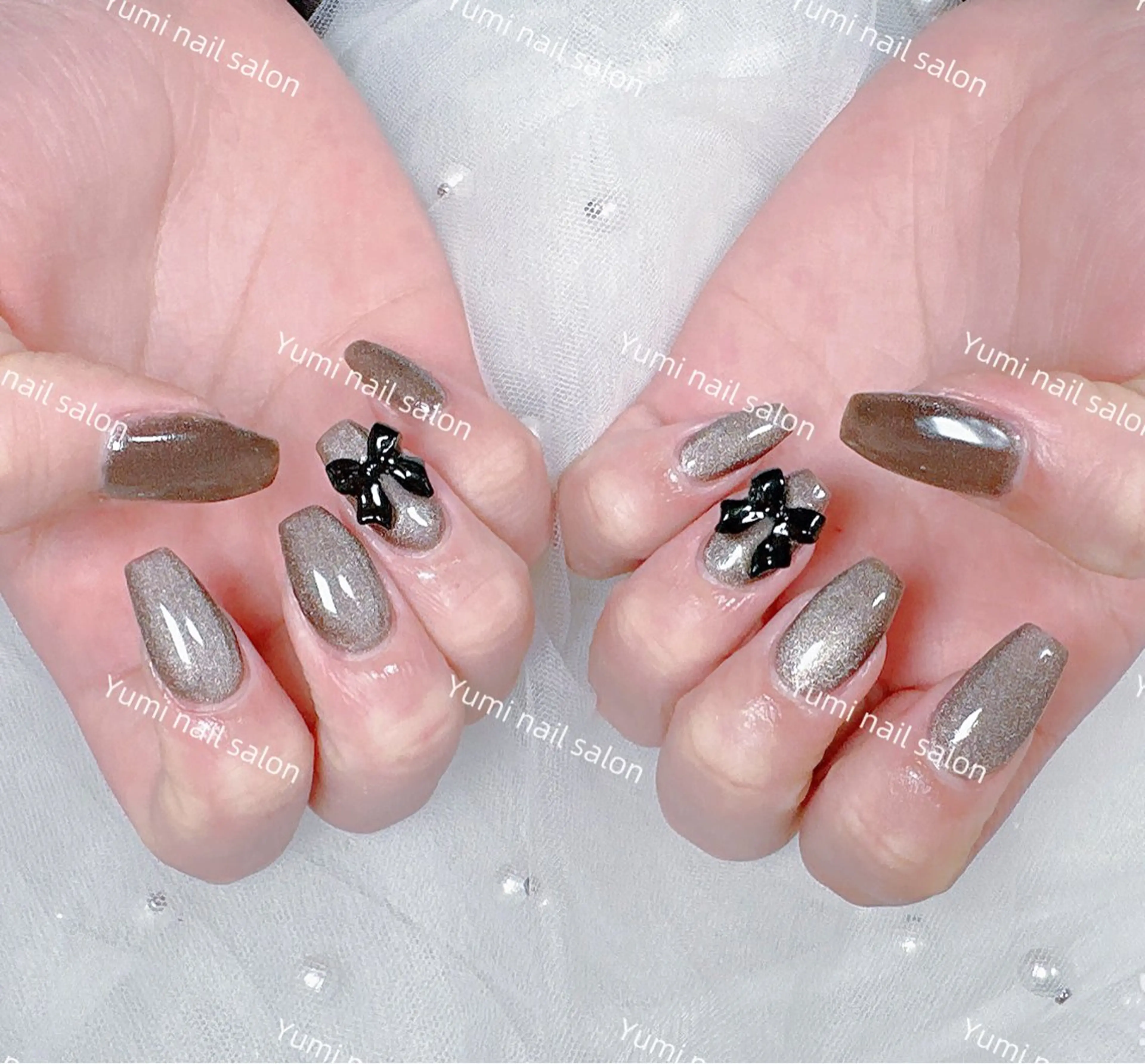 ネイル shineジェル& チップ長さだしのネイルデザイン