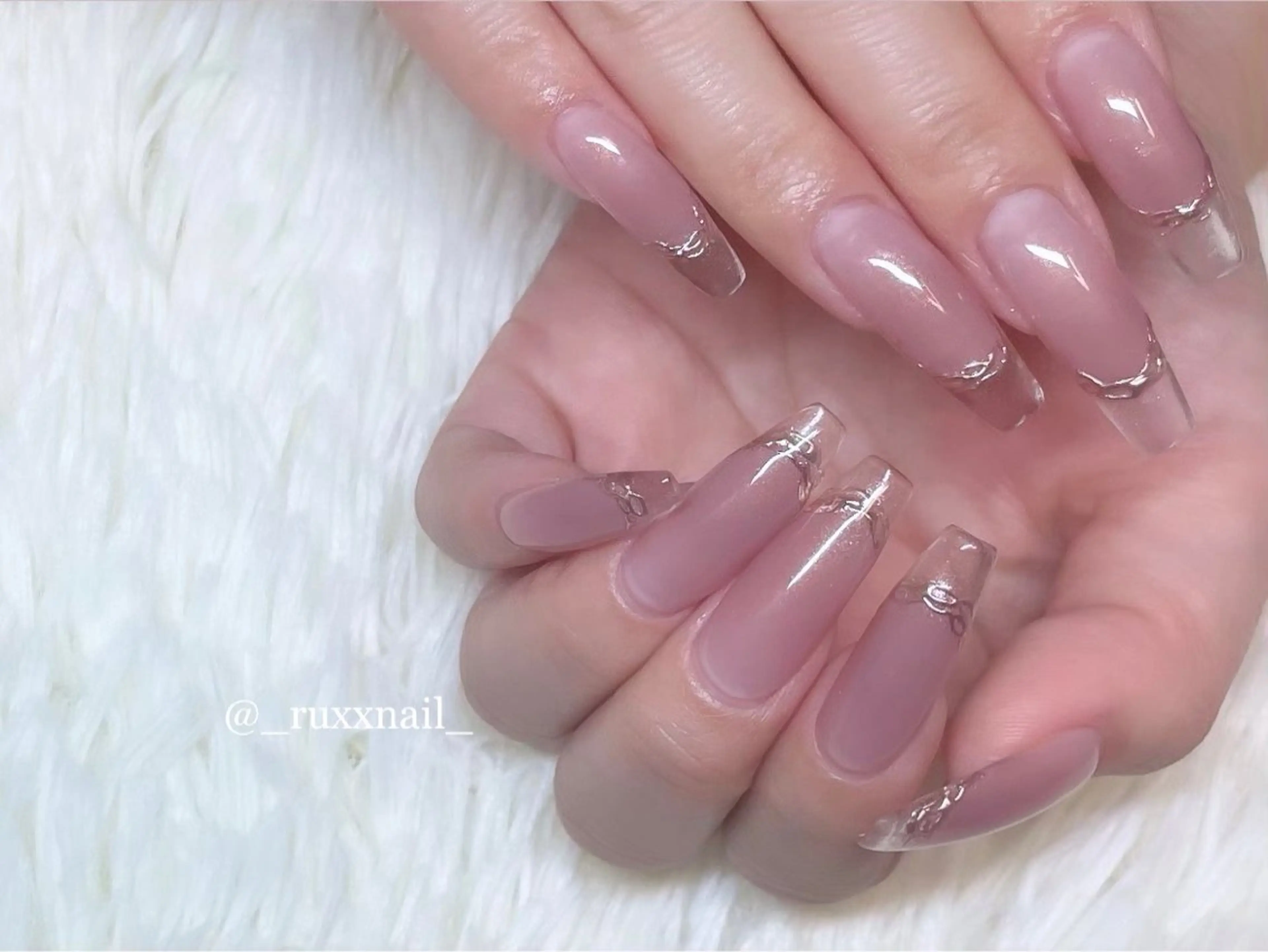 ネイル クリアネイル フレンチネイル Ruxx nailのネイルデザイン