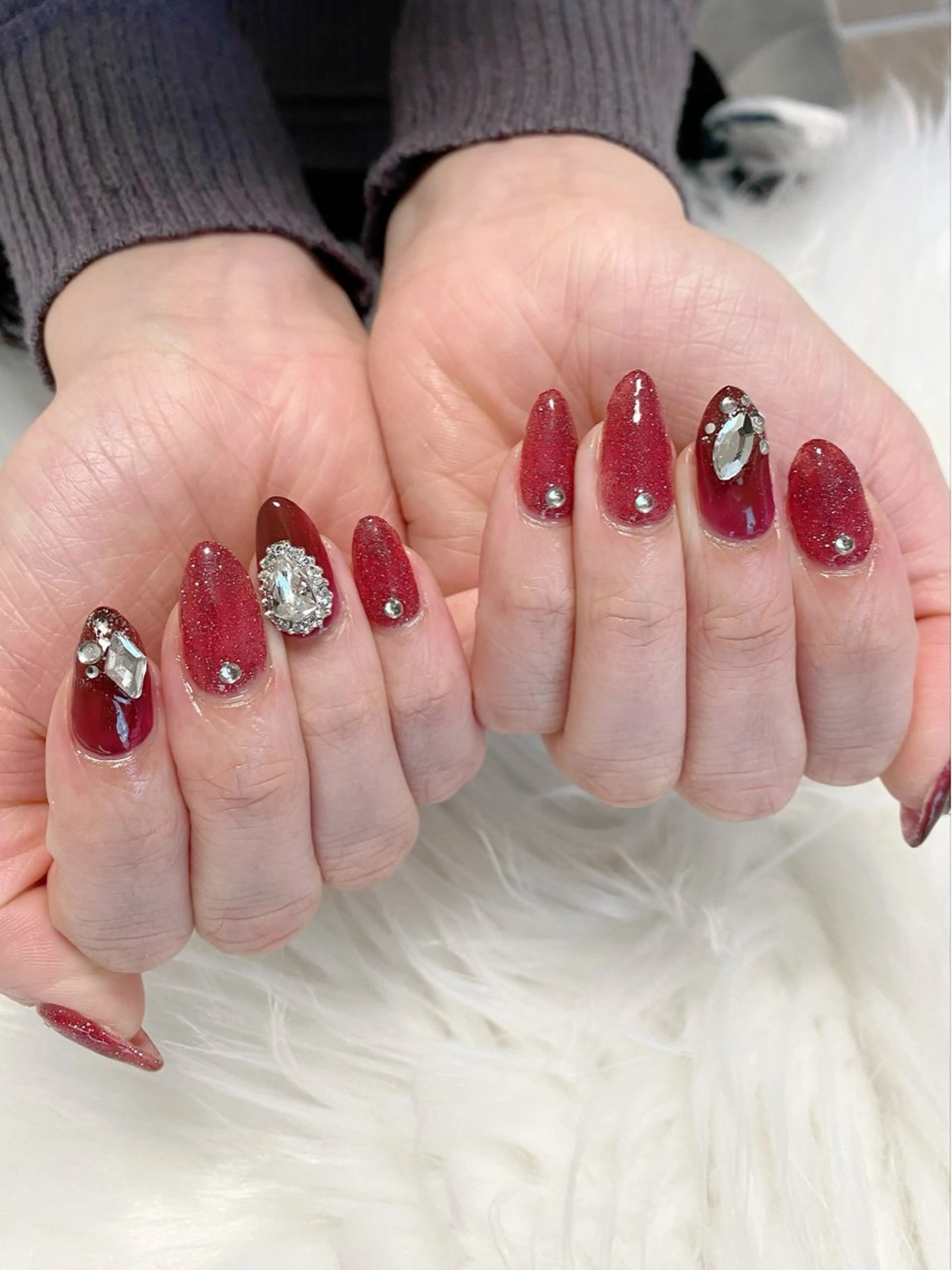 ネイル フラッシュネイル 赤色 バレンタイン Verita     Nail所属・Verita nailのネイルデザイン