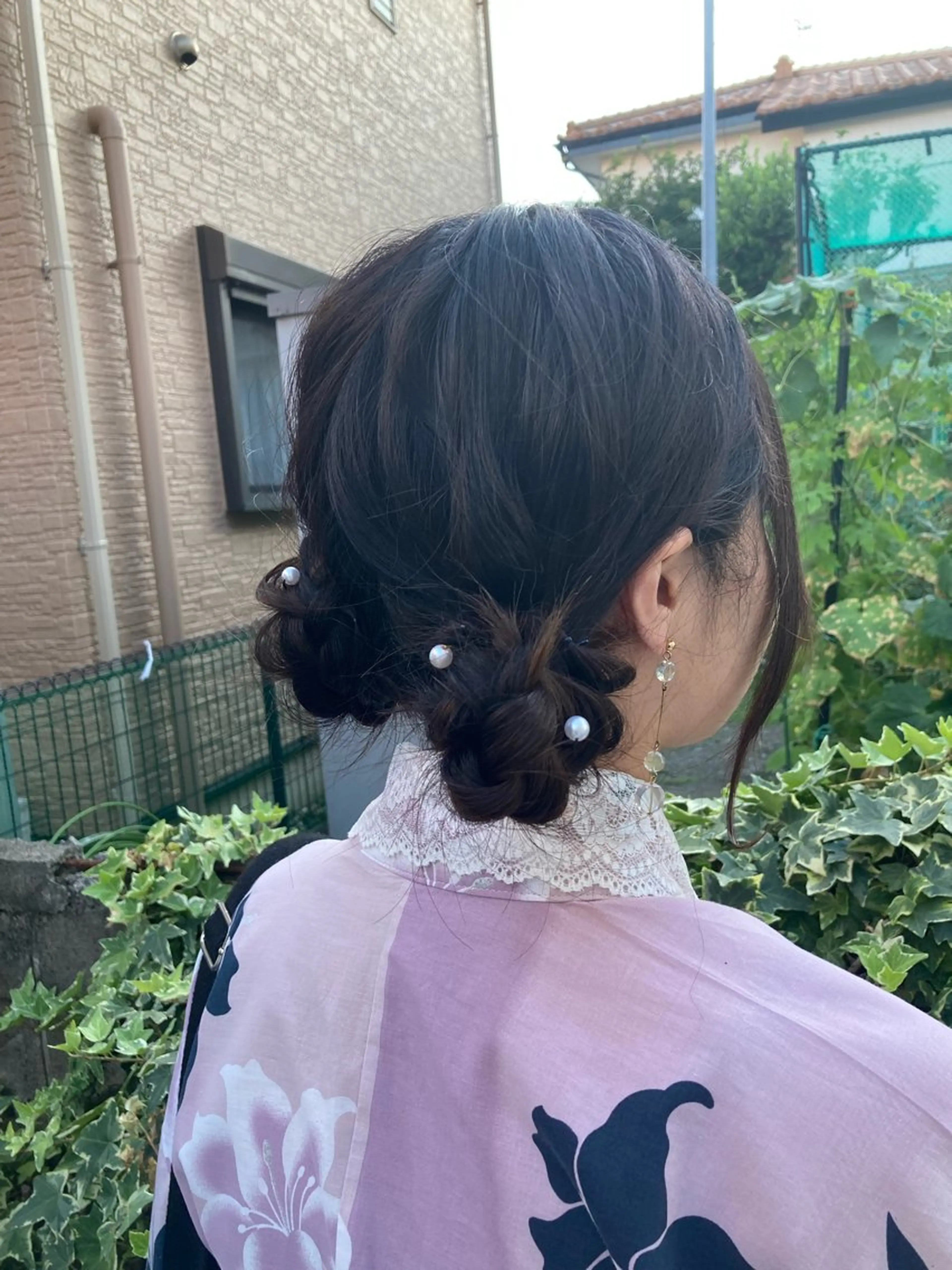 セミロング ヘアアレンジ ヘアセット 暗髪つや髪💫 岡本彩花のヘアスタイル