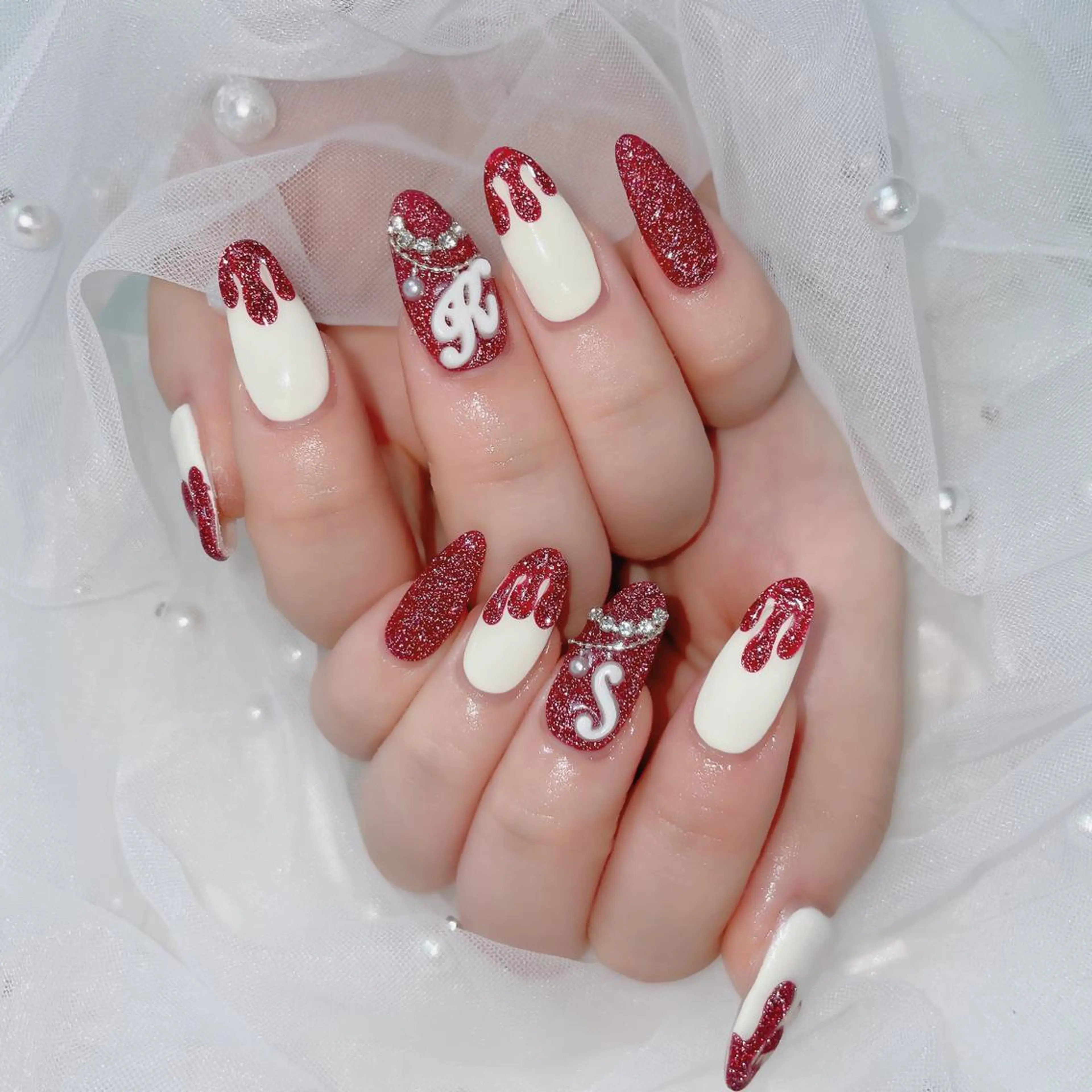 ネイル チークネイル フラッシュネイル フレンチネイル キラキラネイル 韓国ネイル merci nail所属・merci nailのネイルデザイン