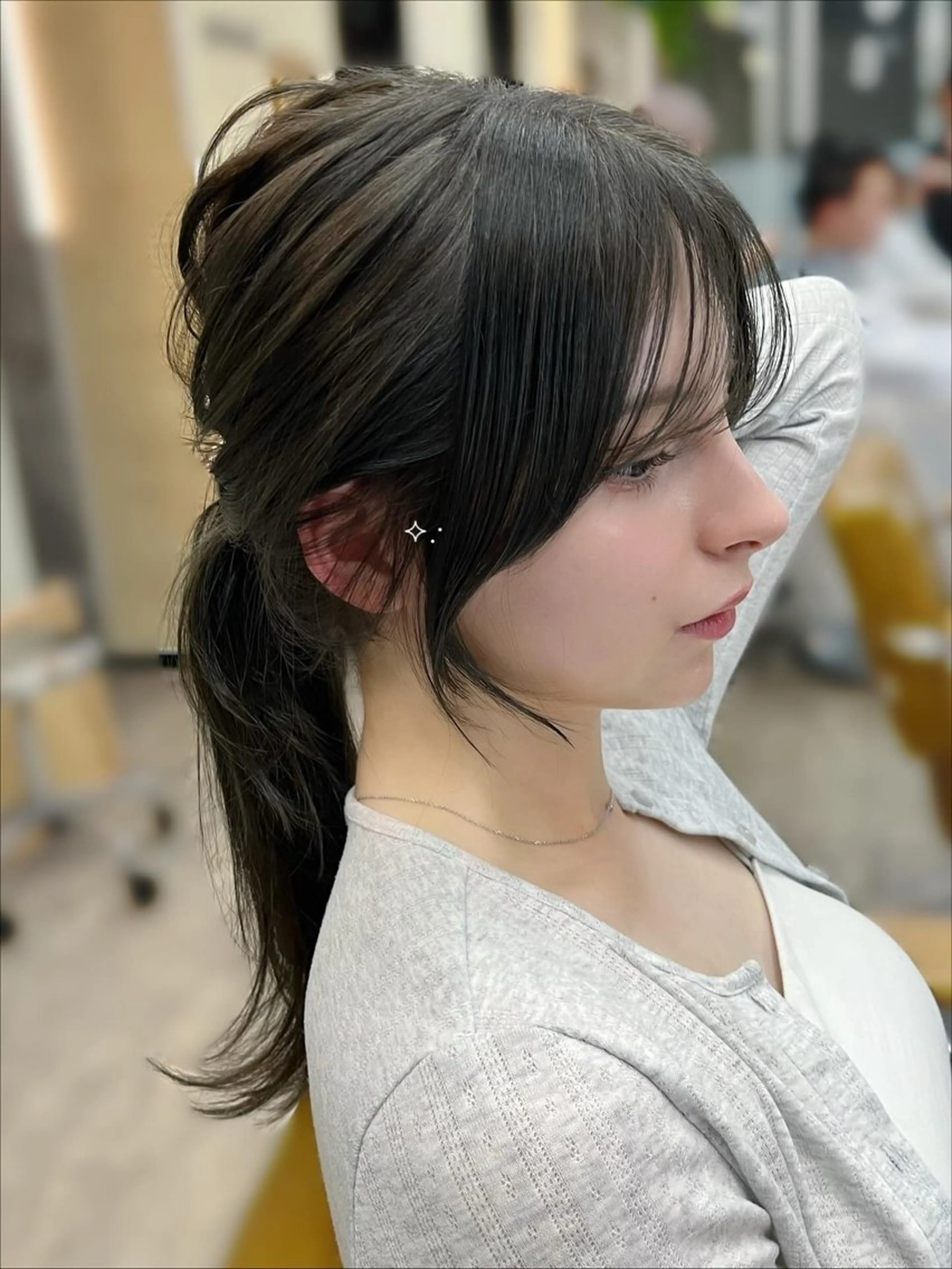 ロング カラー 顔周りカット 似合わせカット カット SALT WATER所属・🫐 𝐌𝐚𝐨 🫐似合わせcutのヘアスタイル