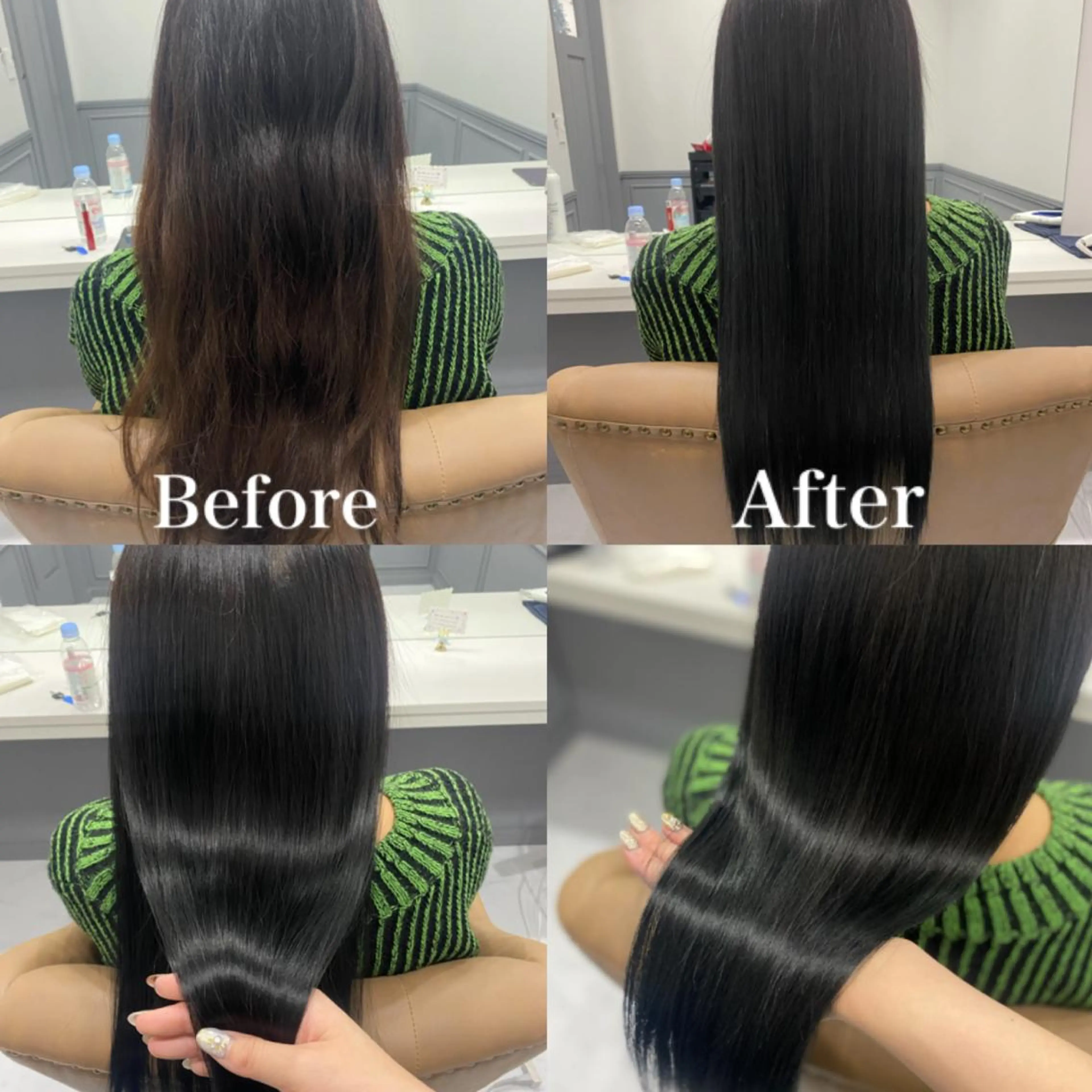 ロング カラー 黒髪 カット ヘアカラー 髪質改善×矯正🫧 韓国ヘアasamiのヘアスタイル