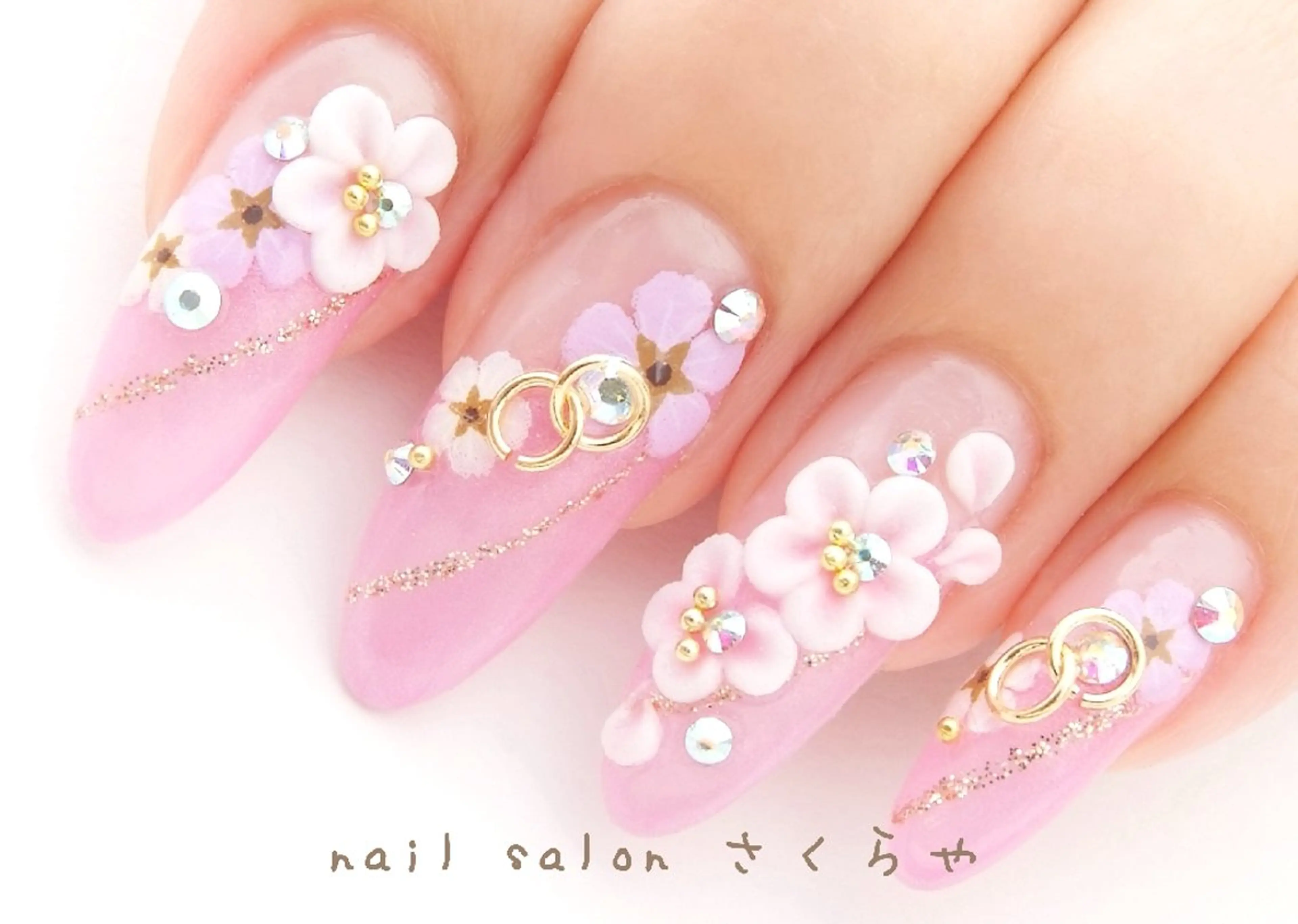 ネイル フラワーネイル さくらや❤ パラジェル使用のネイルデザイン