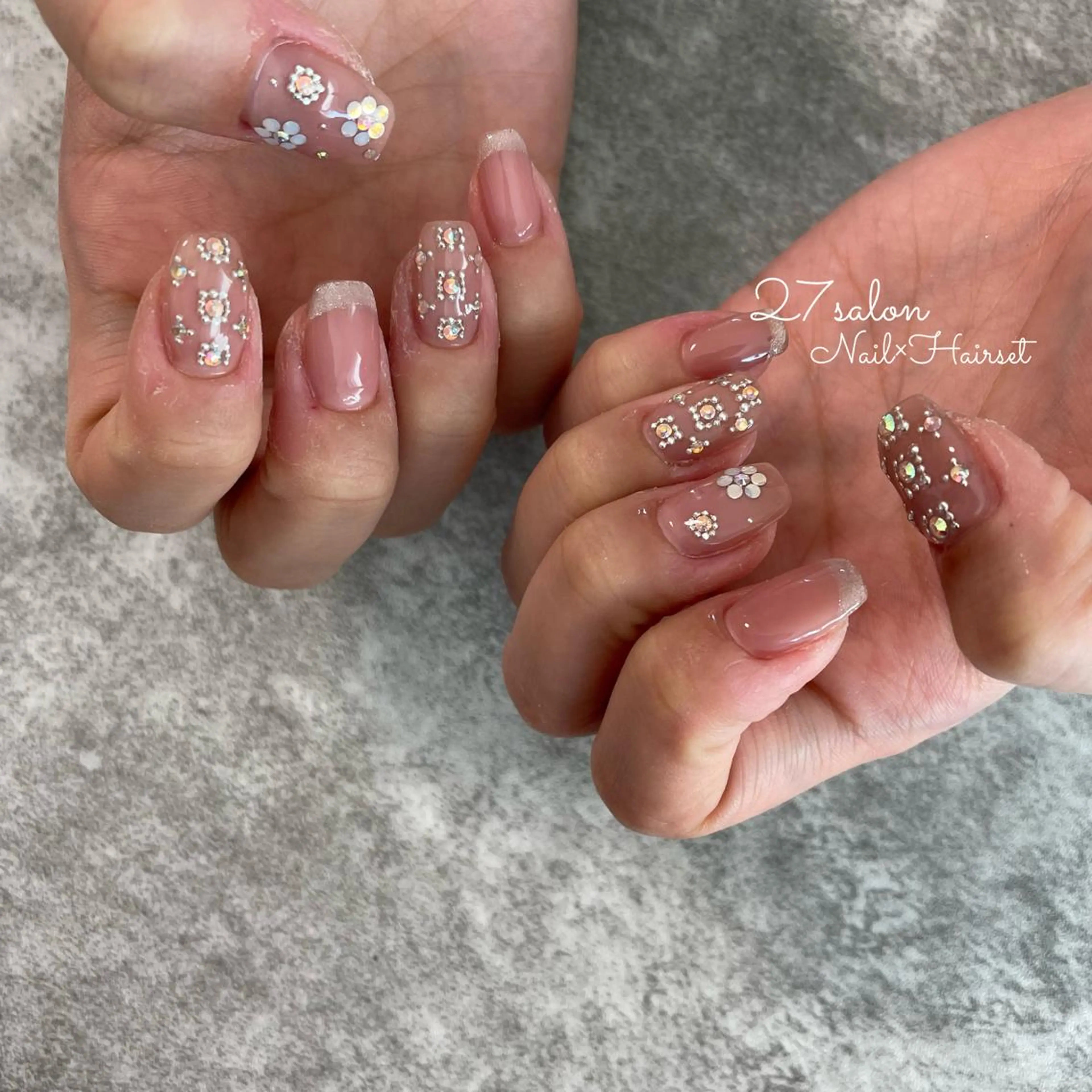 ネイル アートネイル フラワーネイル 27salon yuinaのネイルデザイン