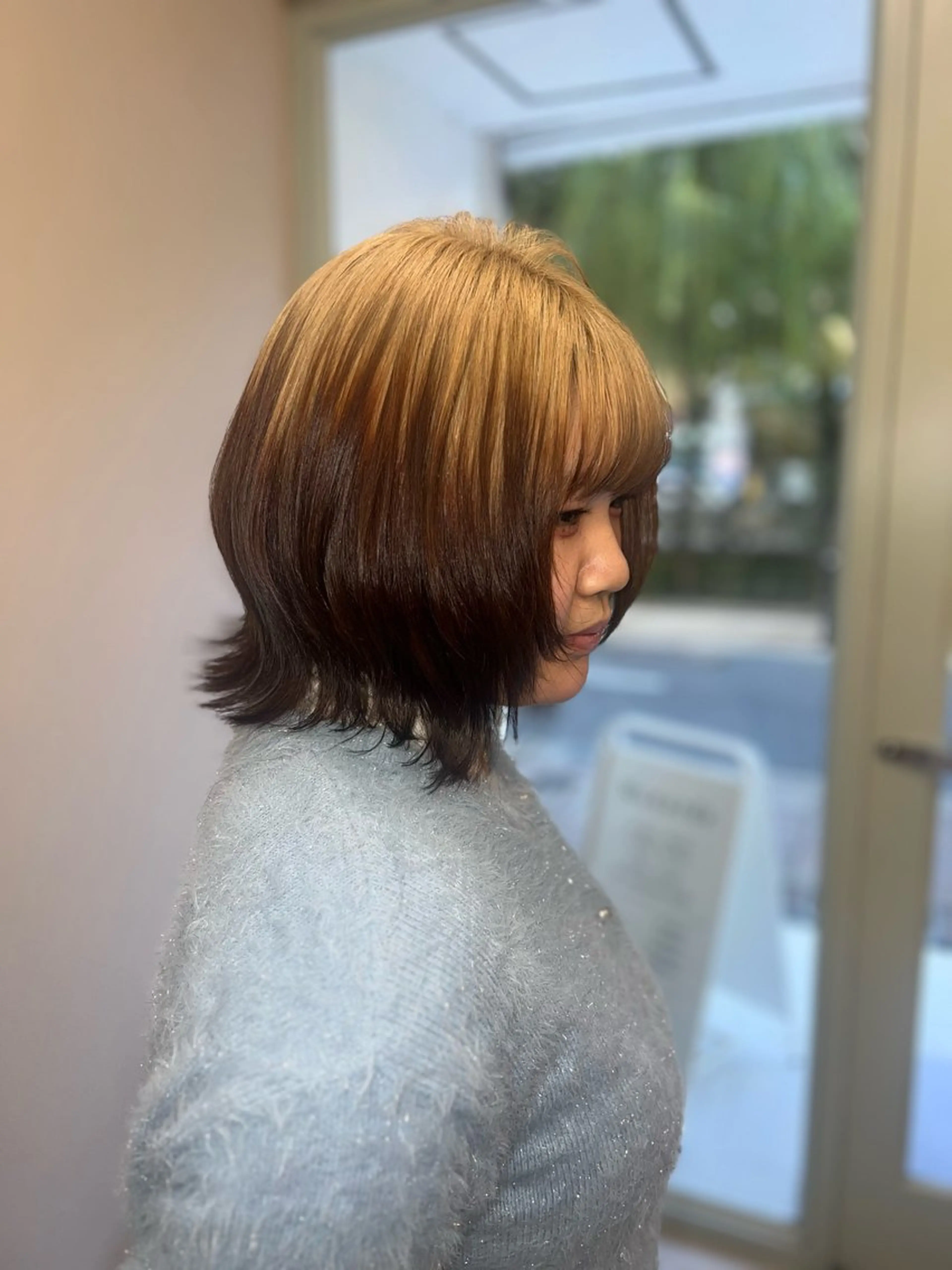 セミロング カラー ヘアカラー 岡山ハイトーン・ ルーツカラー/こもものヘアスタイル