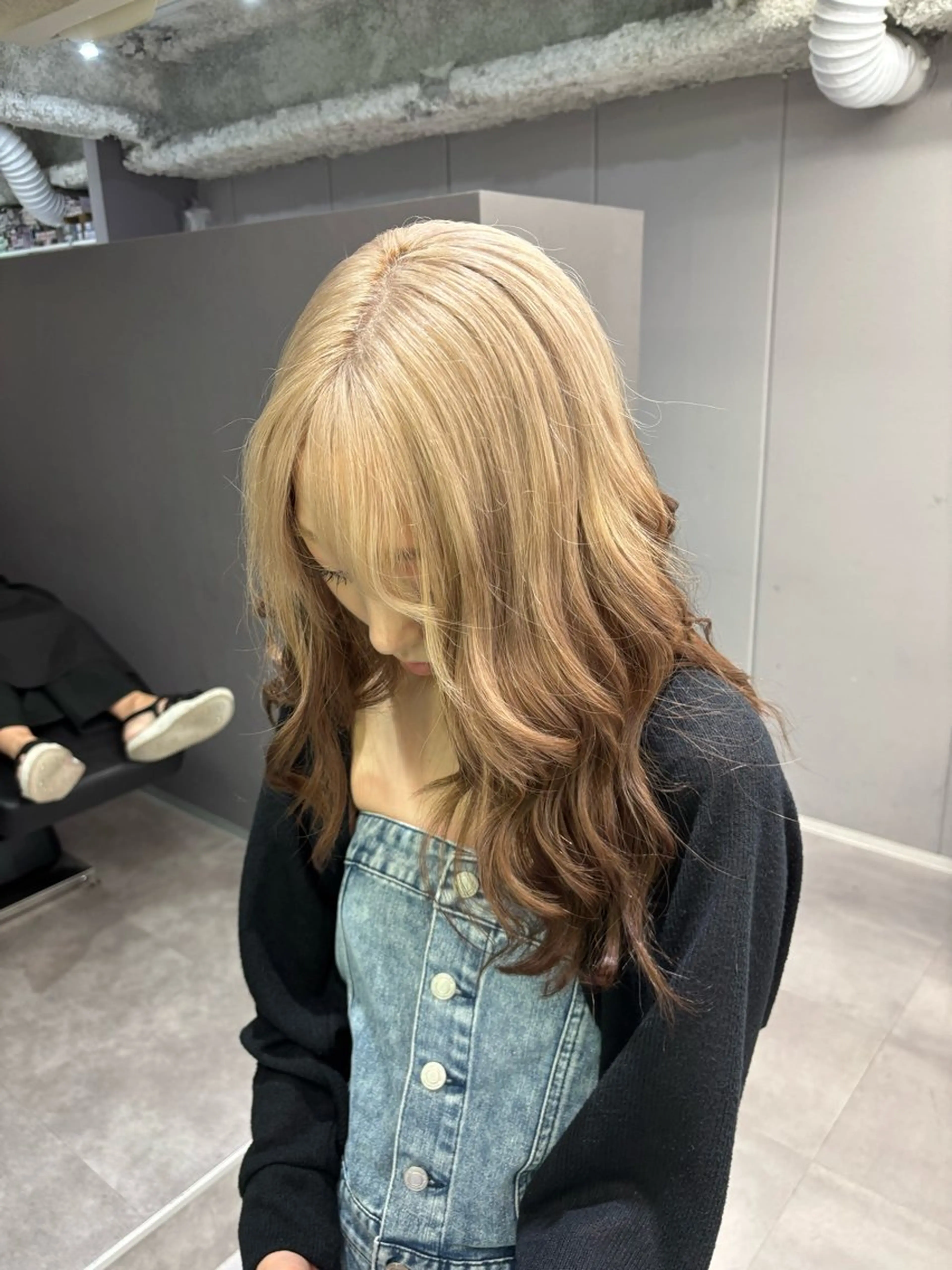 セミロング カラー ヘアカラー 名古屋／デザイン／ ブリーチ/松井亮磨のヘアスタイル