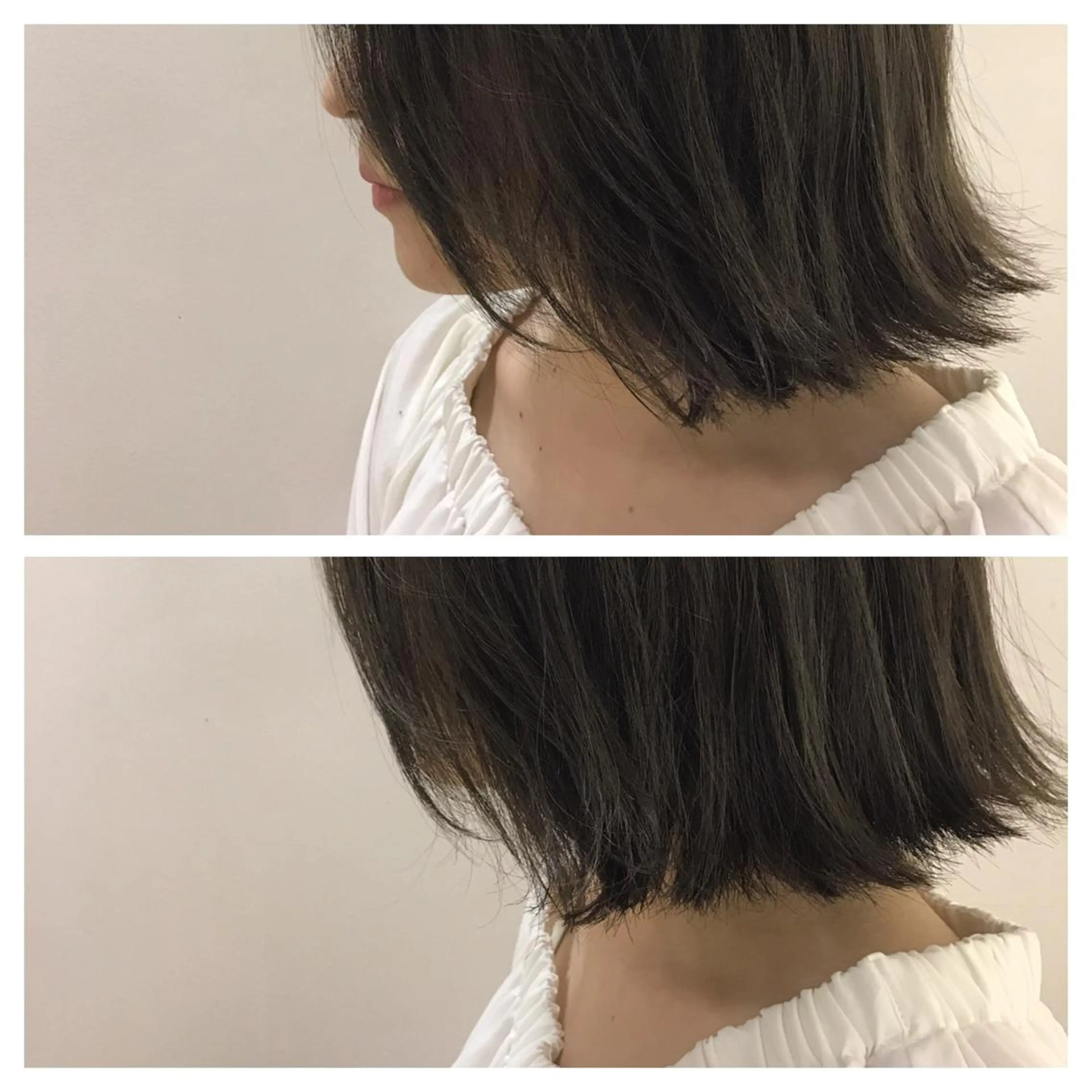 ショート カラー アッシュ ベージュカラー ボブ 外ハネヘア ﾊｲﾄｰﾝ/ｼｮｰﾄ 村上淳乃🐥のヘアスタイル