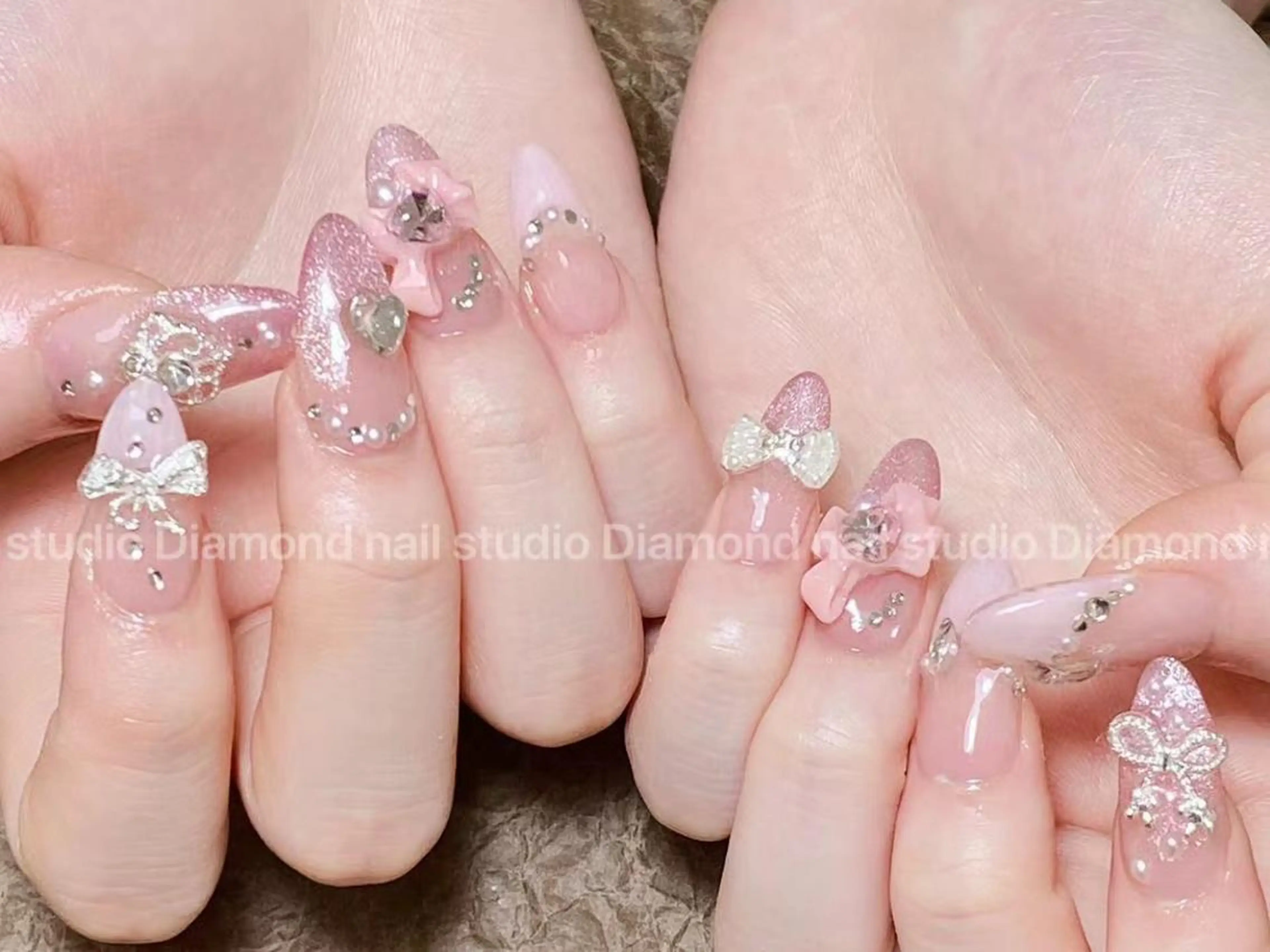 ショート ハンドネイル ハンドケア Diamond 🚢のネイルデザイン