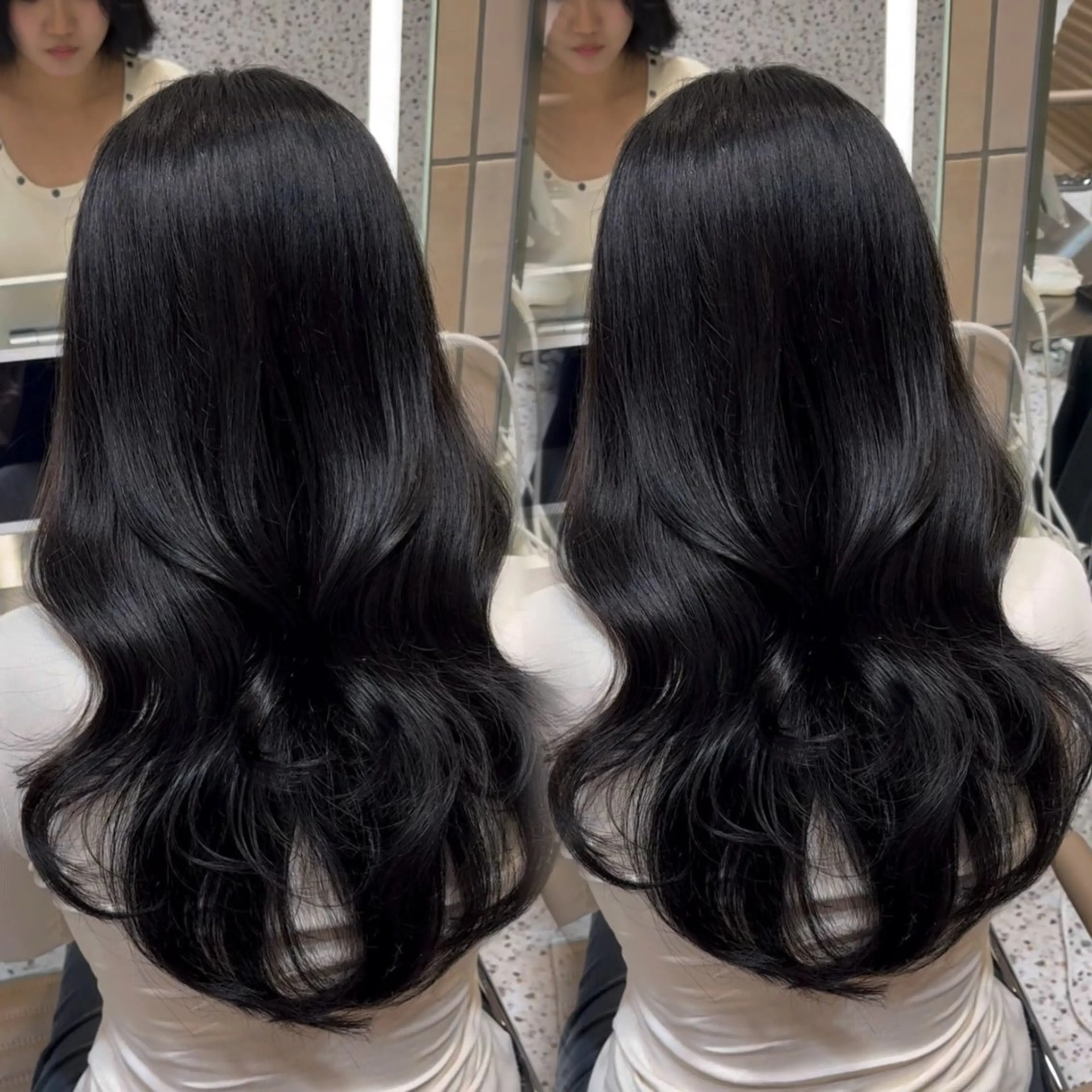 ロング ヘアアレンジ 韓国風ヘア レイヤーカット ワンホンヘア ヘアセット 韓国/ワンホン/新宿 /Rumiのヘアスタイル