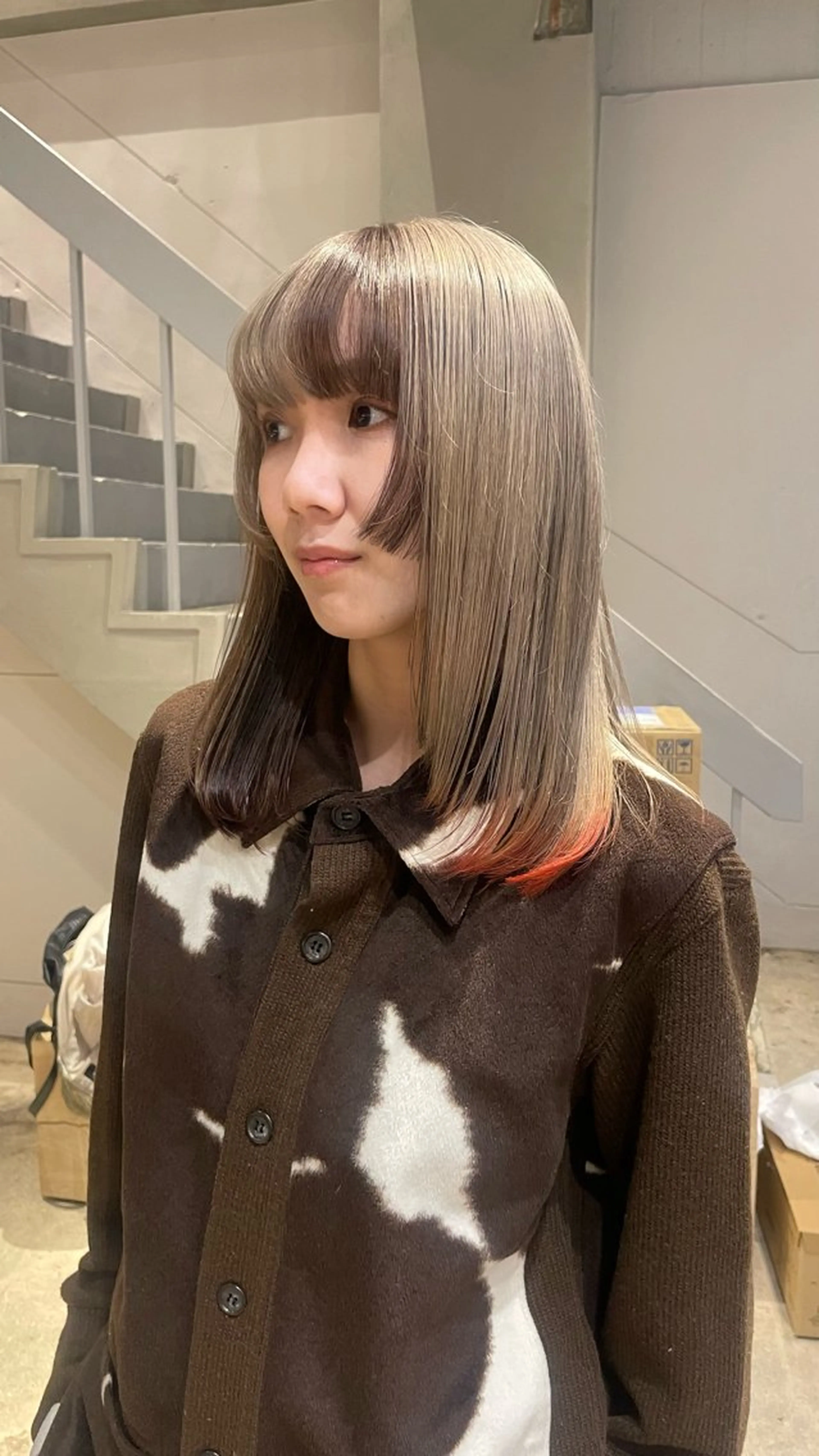 カラー パーマ/透明感カラー 小松のヘアスタイル