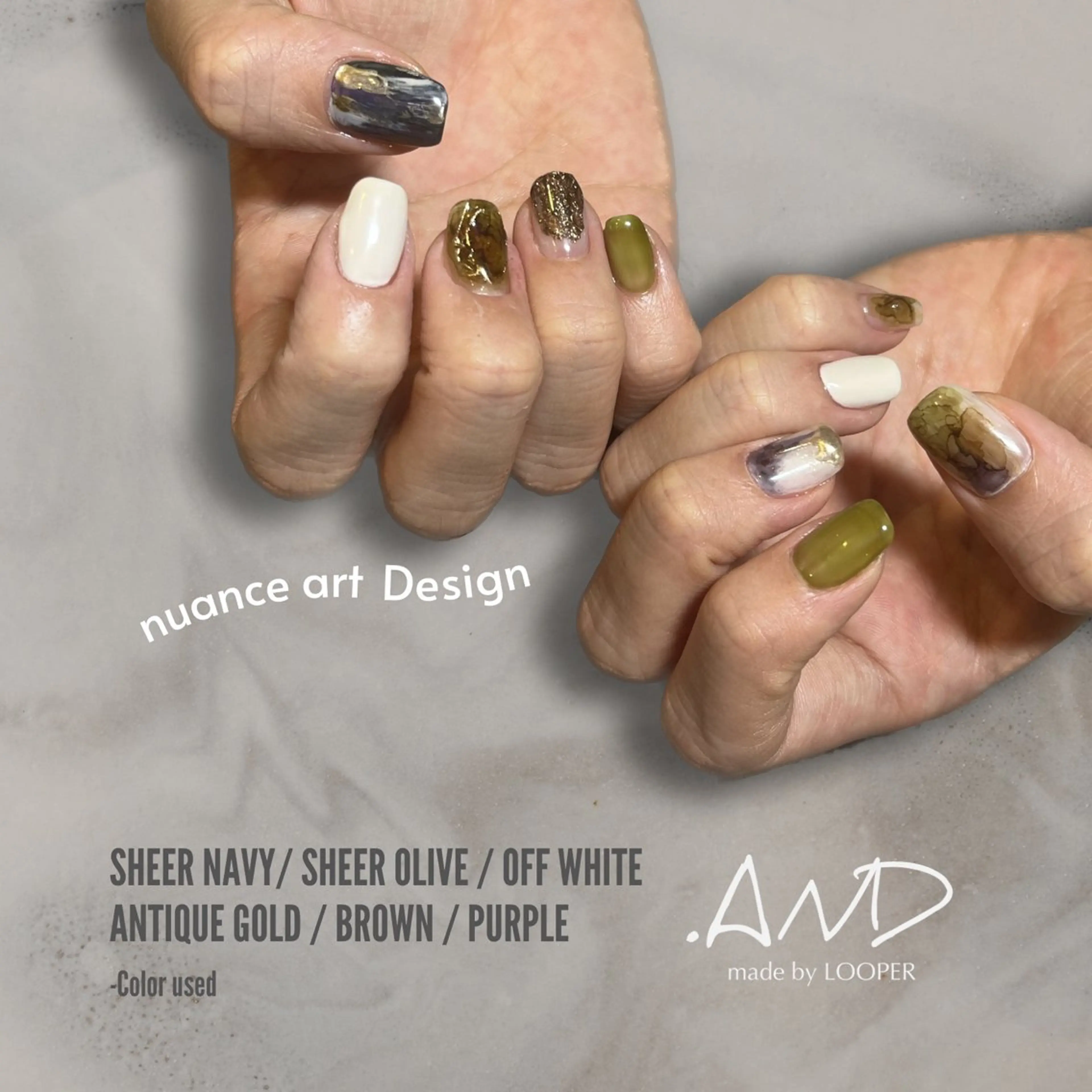 ネイル アートネイル ニュアンスネイル ハンドネイル LOOPER所属・mzh ...のネイルデザイン