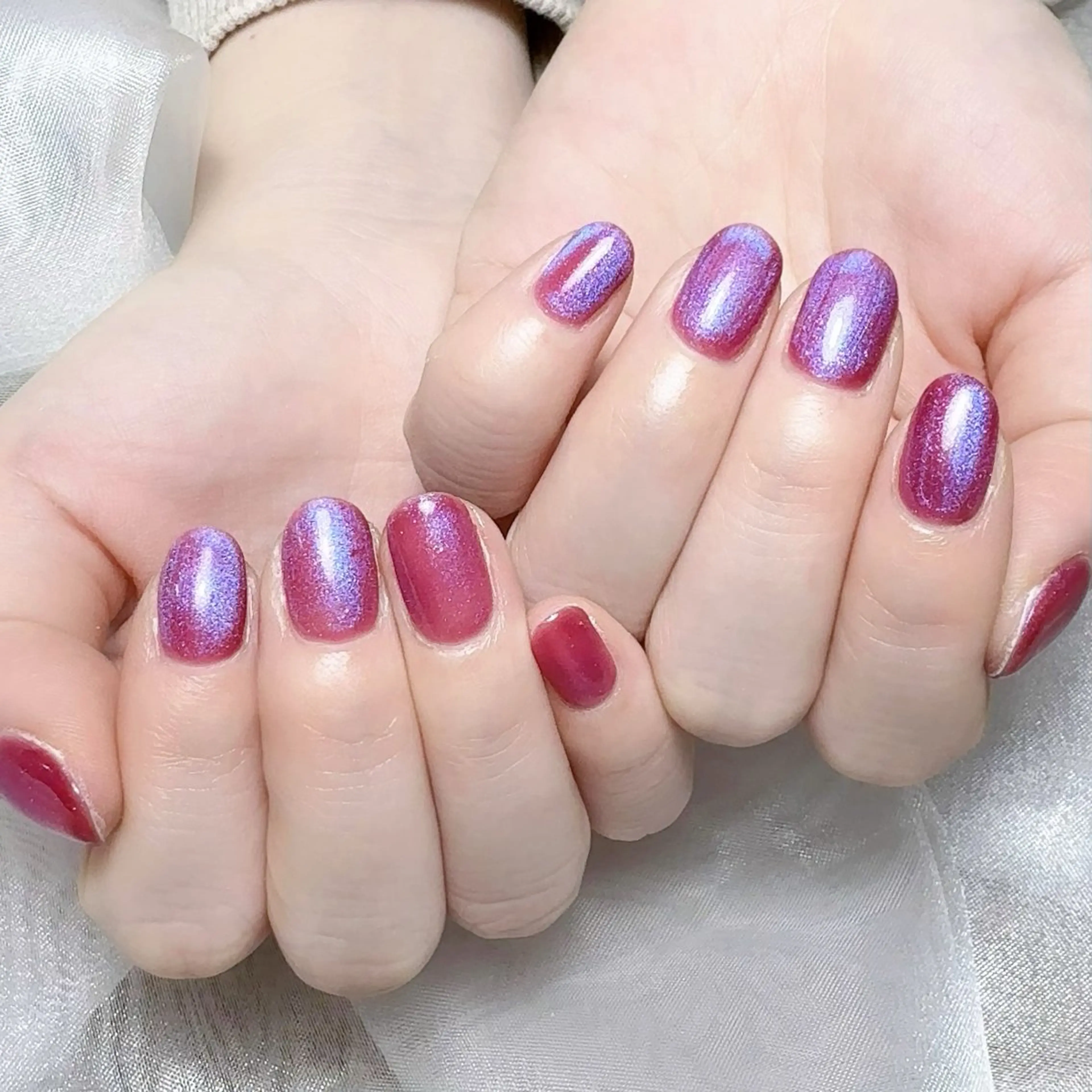 メンズ ネイル メンズ韓国風 アートネイル オーロラネイル ガーリー キラキラネイル ハンドネイル Nail salon 木にいるのネイルデザイン