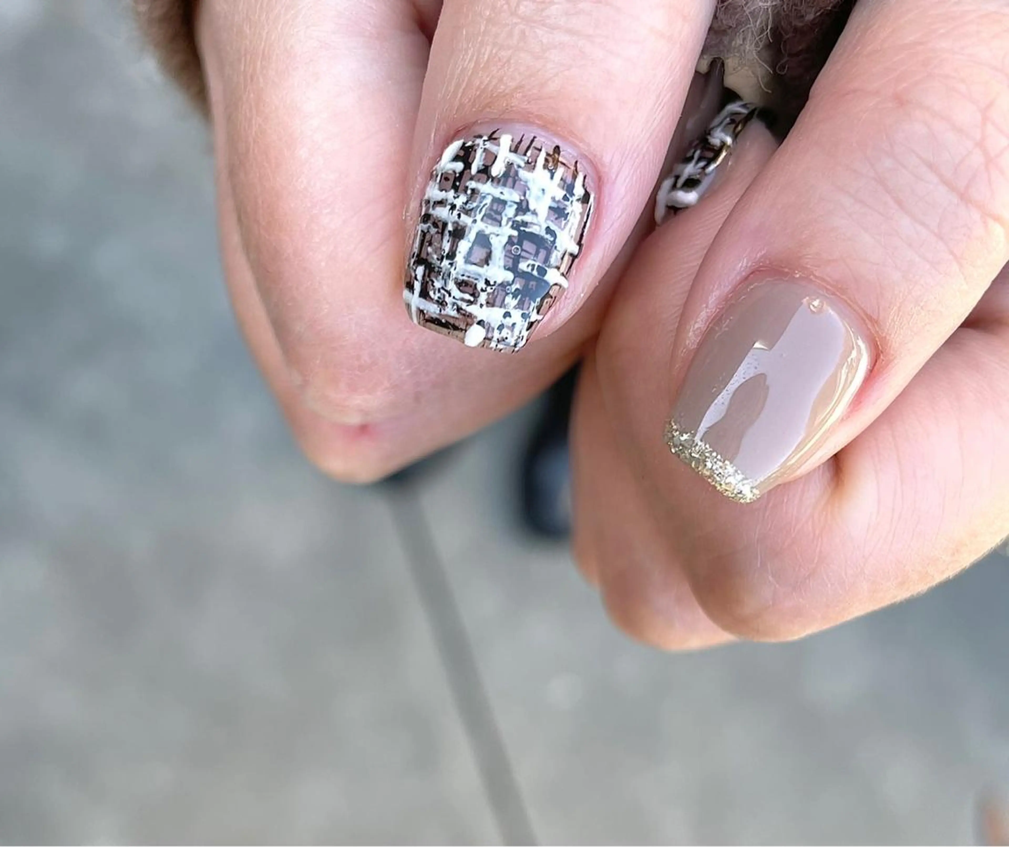 ネイル ラメ(グリッター) ツイードネイル nailatelier elsol.所属・atelier elsol.のネイルデザイン