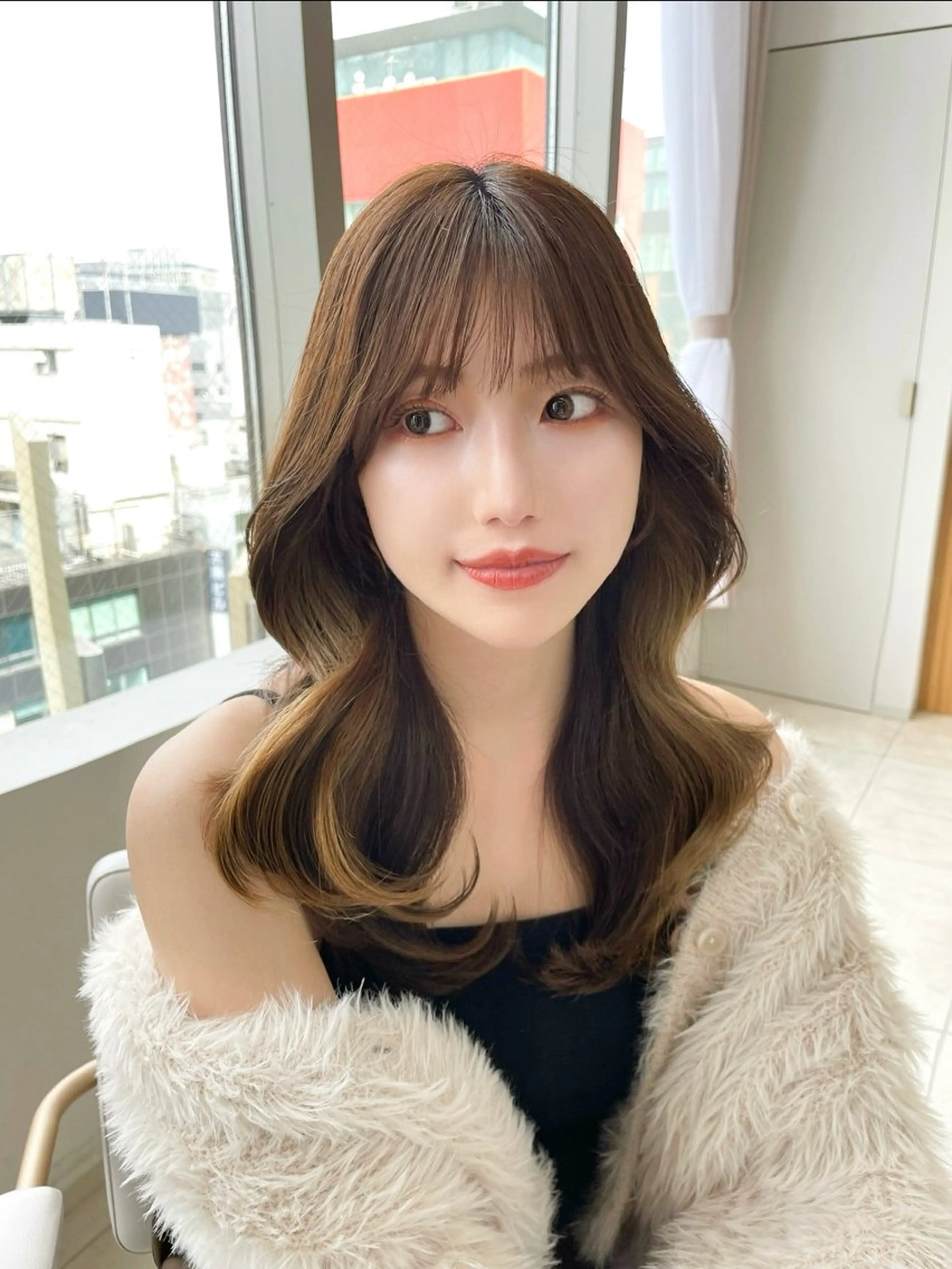 セミロング カラー カット ヘアカラー トリートメント 🇰🇷韓国風くびれ ヘア🇰🇷中村優大のヘアスタイル