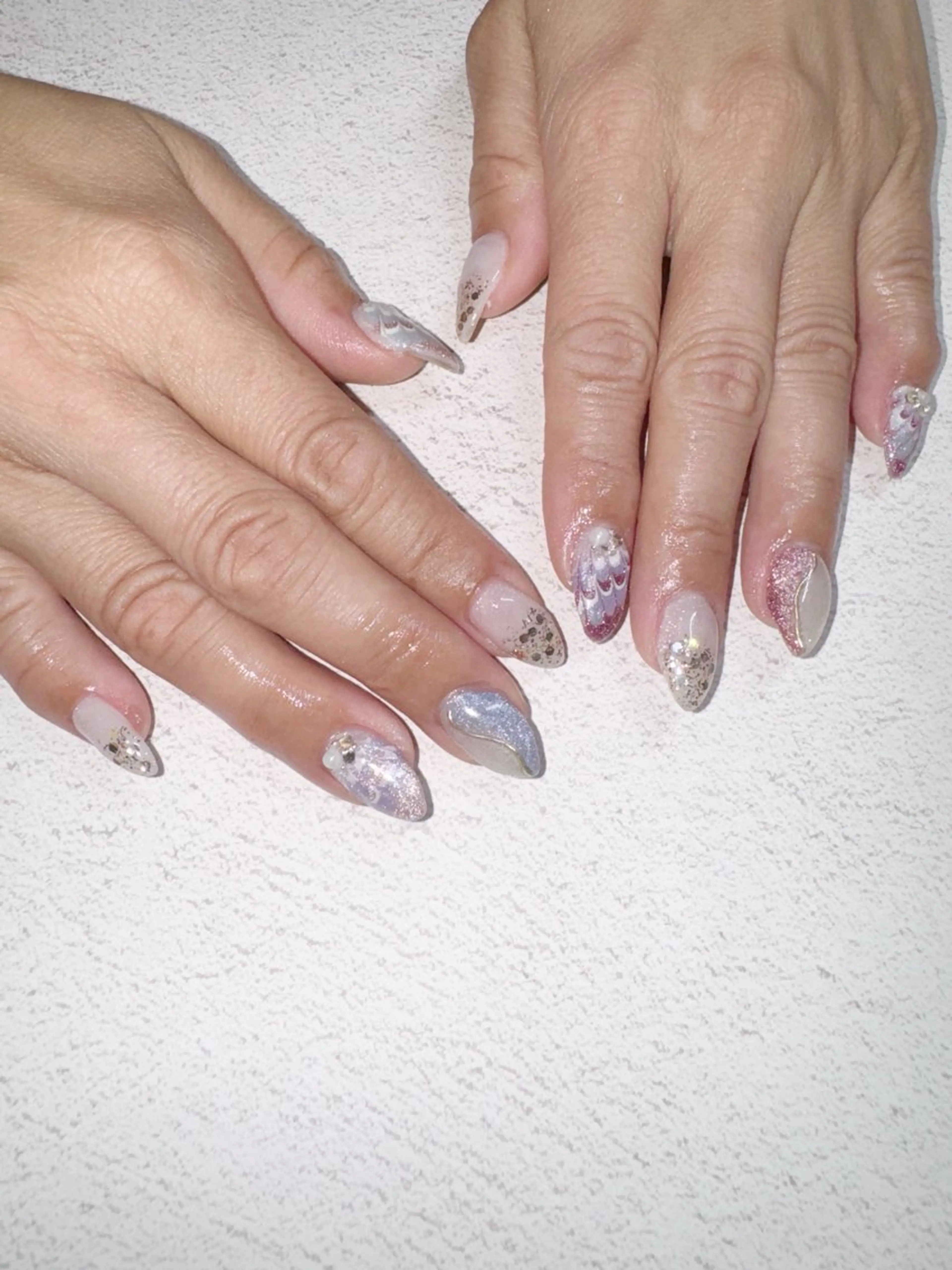 ネイル アートネイル ゴールド マグネットネイル ミラーネイル ホワイト Gaudi.Nail Rinaのその他イメージ