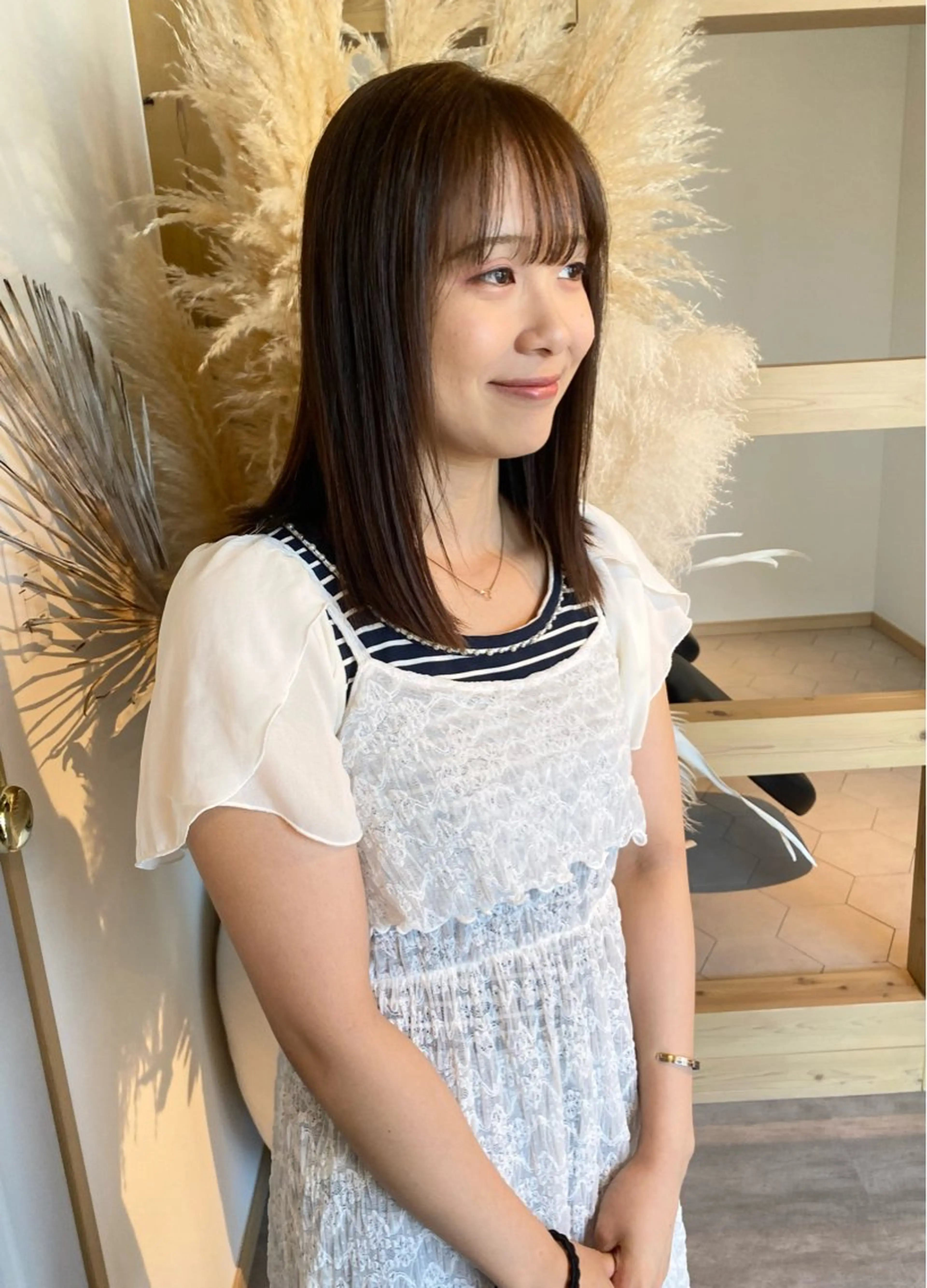 ミディアム カット ヘアカラー トリートメント SORA.桂川店所属・内野 友貴のヘアスタイル
