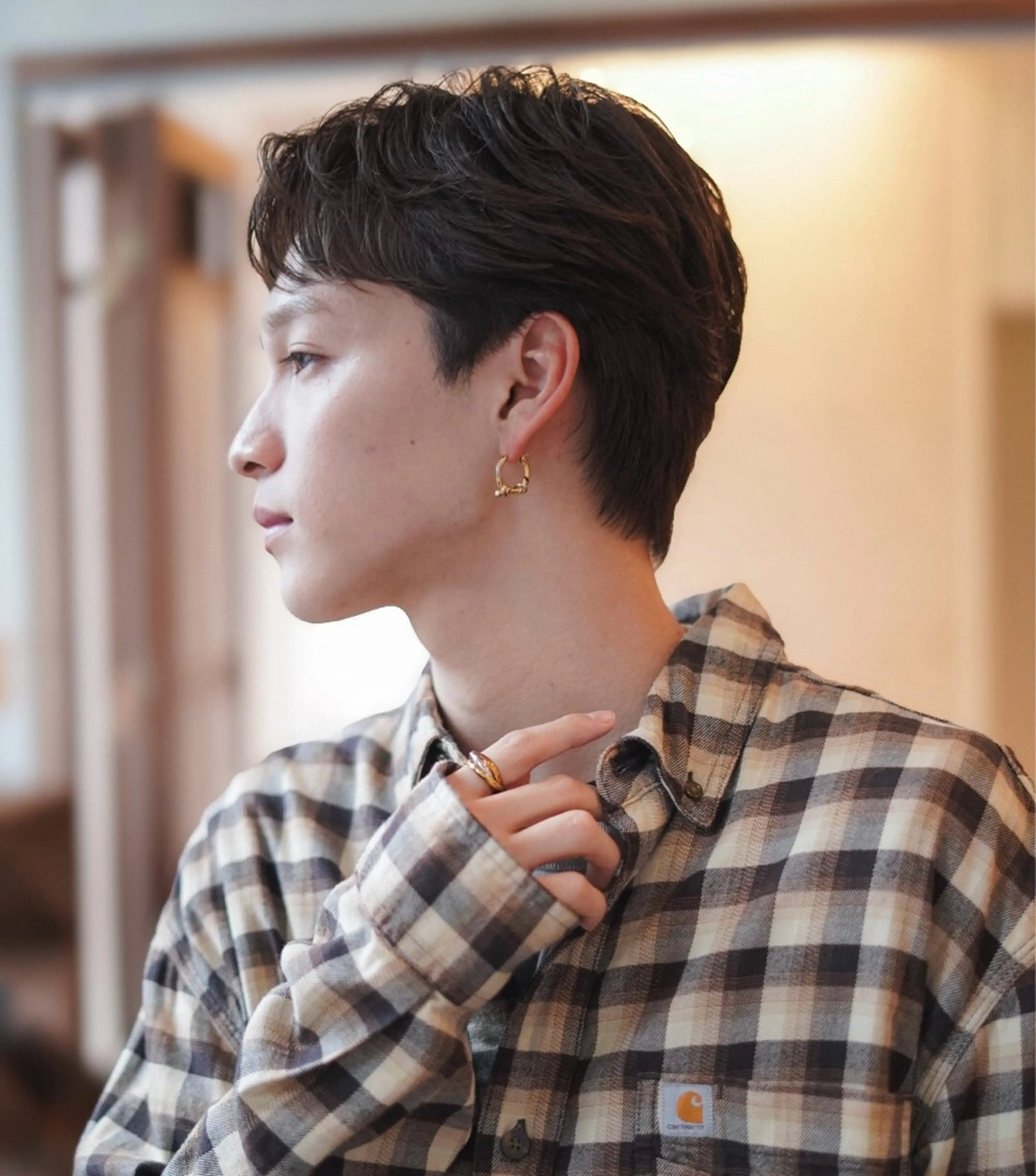 ショート パーマ メンズ カット パーマ 内山 湧勝/ メンズ/暖色カラーのヘアスタイル