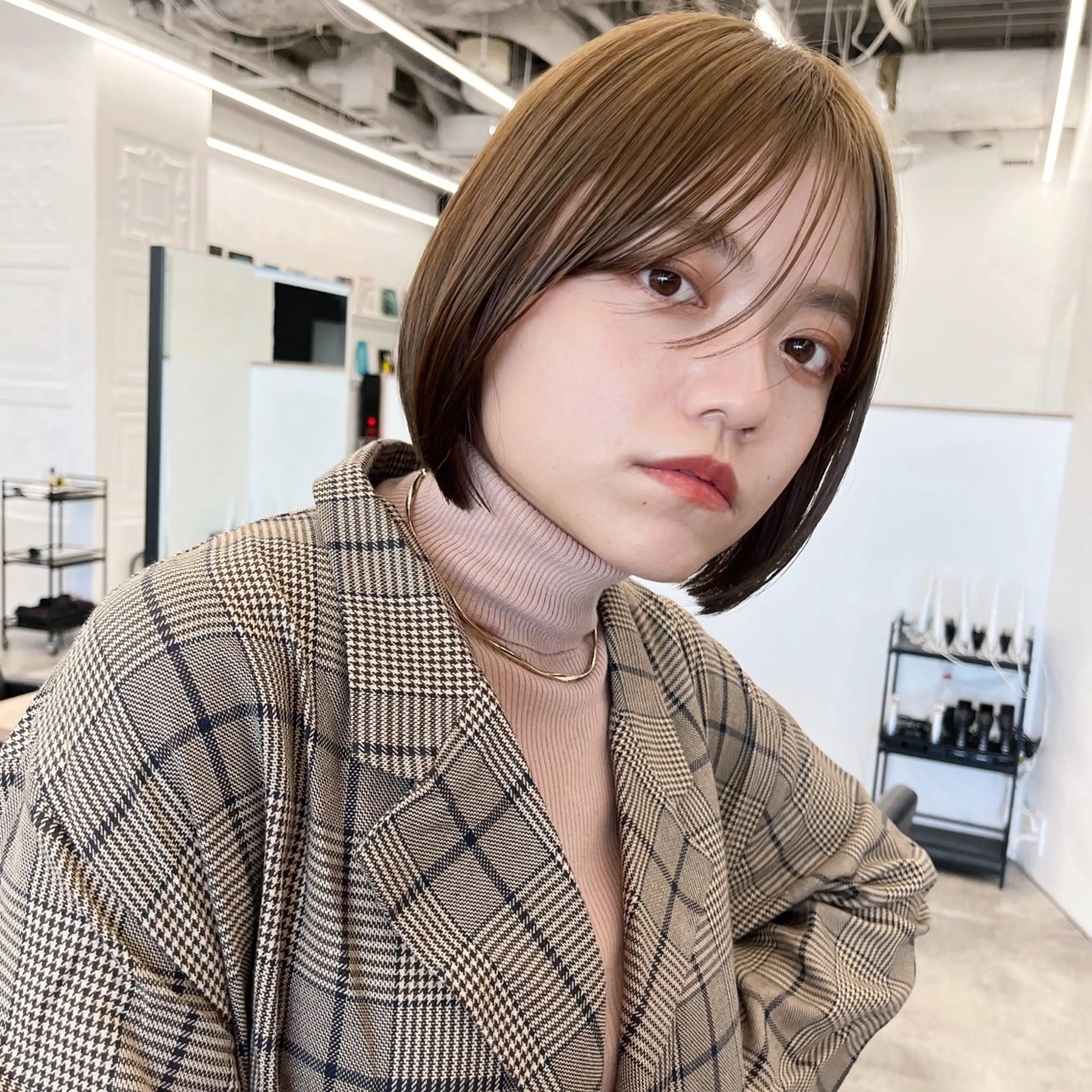 【雨でも盛れる前髪🖤】柔らかい前髪縮毛矯正+似合わせ前髪カット♡〔髪質改善/地毛風ストレート/前髪カット/ケア剤配合〕の写真