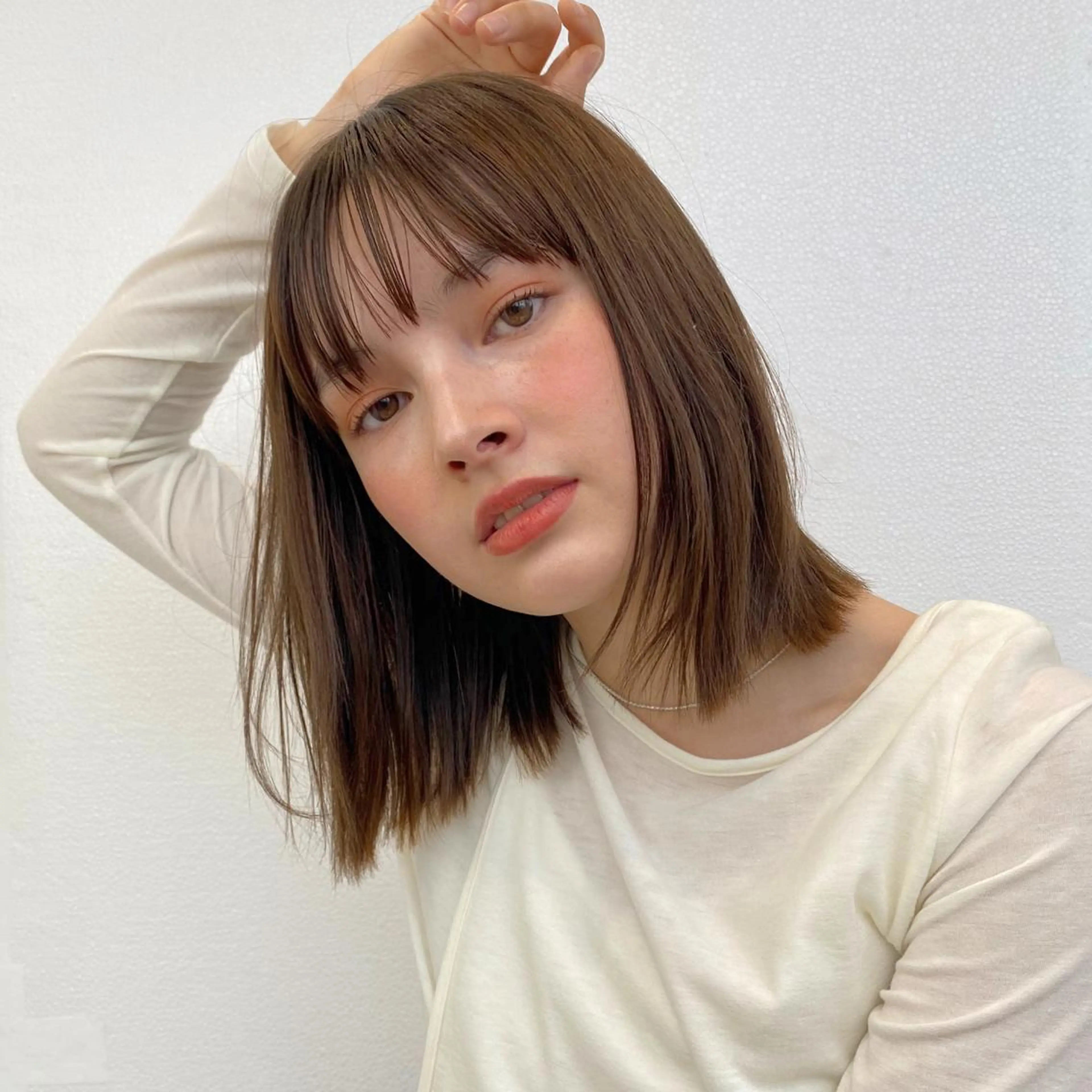 ミディアム カラー パーマ ヘアアレンジ メンズ キッズ ネイル マツエク・マツパ モリモト サナのヘアスタイル