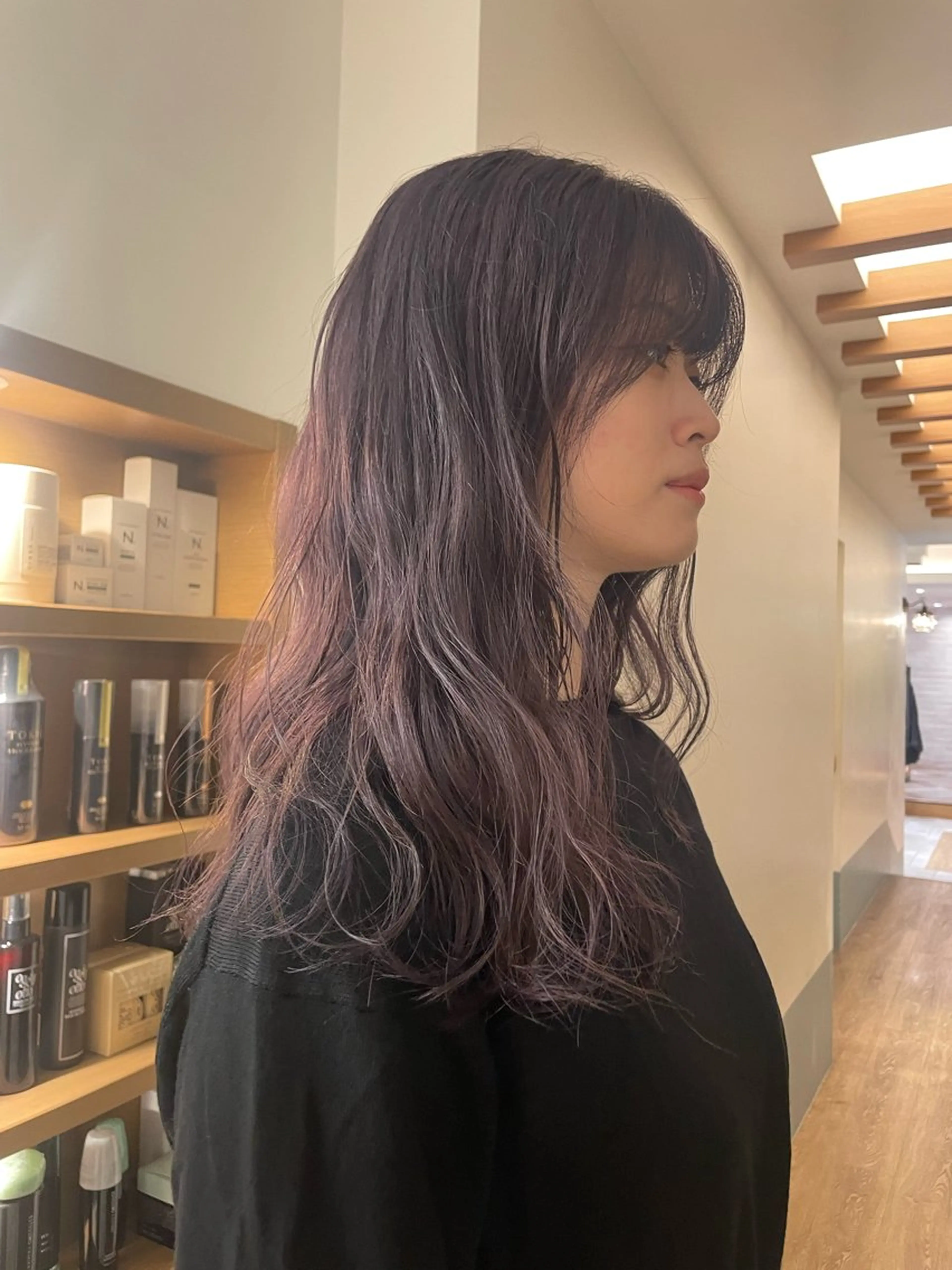 ロング カラー ディープラベンダー ラベンダーカラー ヘアカラー トリートメント リカ/ハイトーン ・オリーブ🍀のヘアスタイル