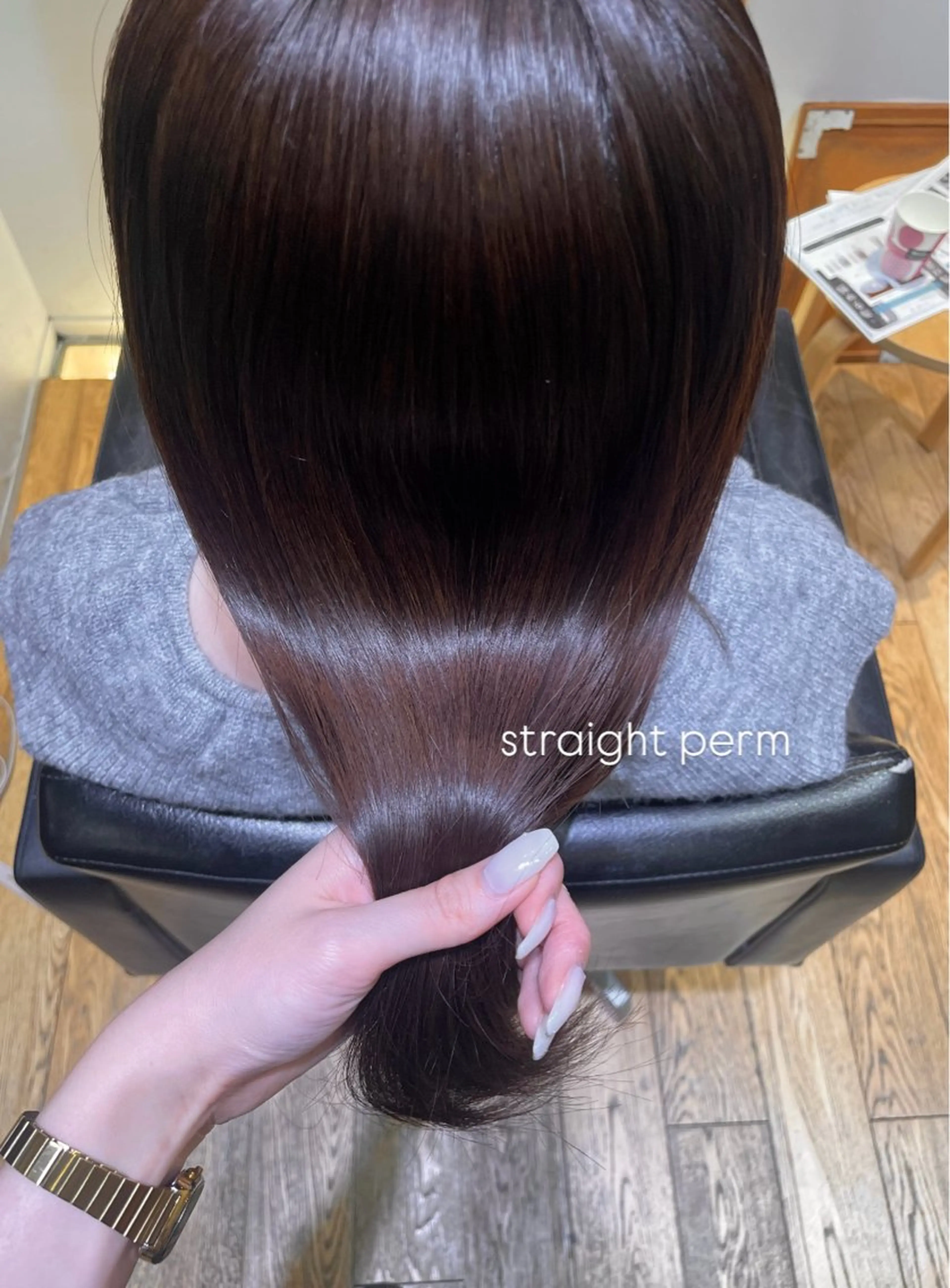 セミロング パーマ 縮毛矯正 ストレートパーマ 縮毛矯正 縮毛矯正/レイヤー /ひかるのヘアスタイル