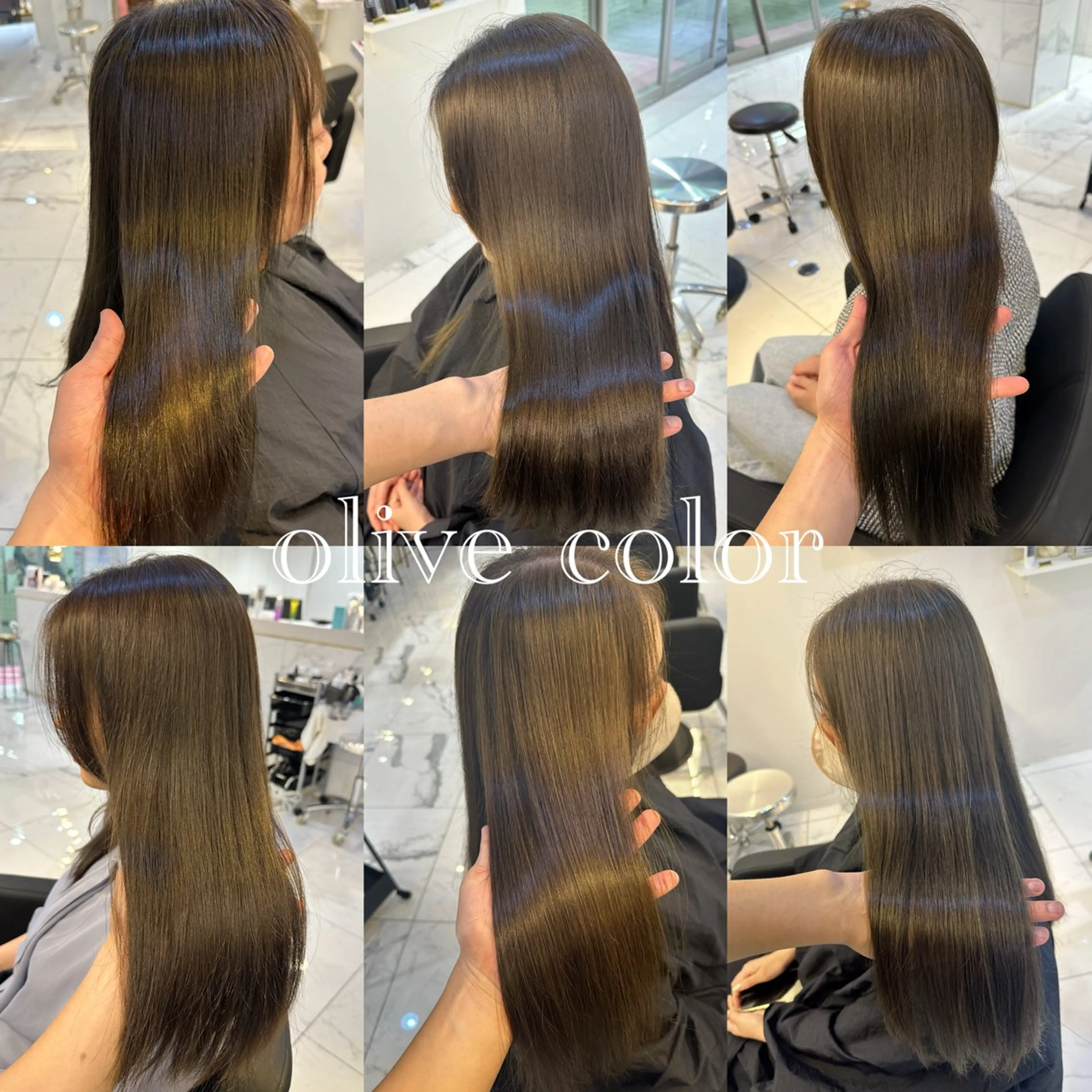 カラー オリーブカラー 韓国ヘア特化 前髪クロスパーマのヘアスタイル