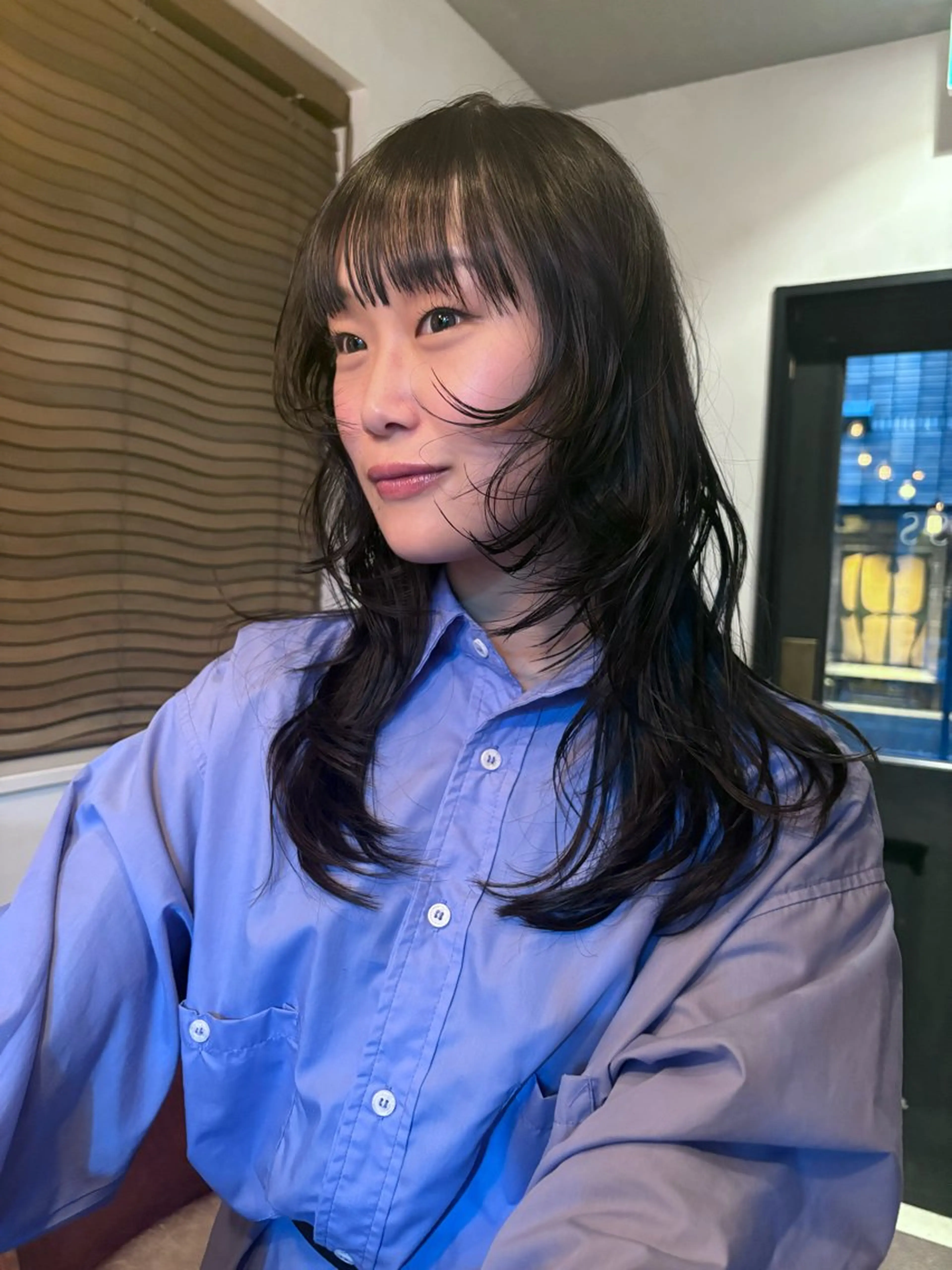 セミロング カラー パーマ カット ヘアカラー レイヤー/透明感/ ブリーチなし/わかなのヘアスタイル