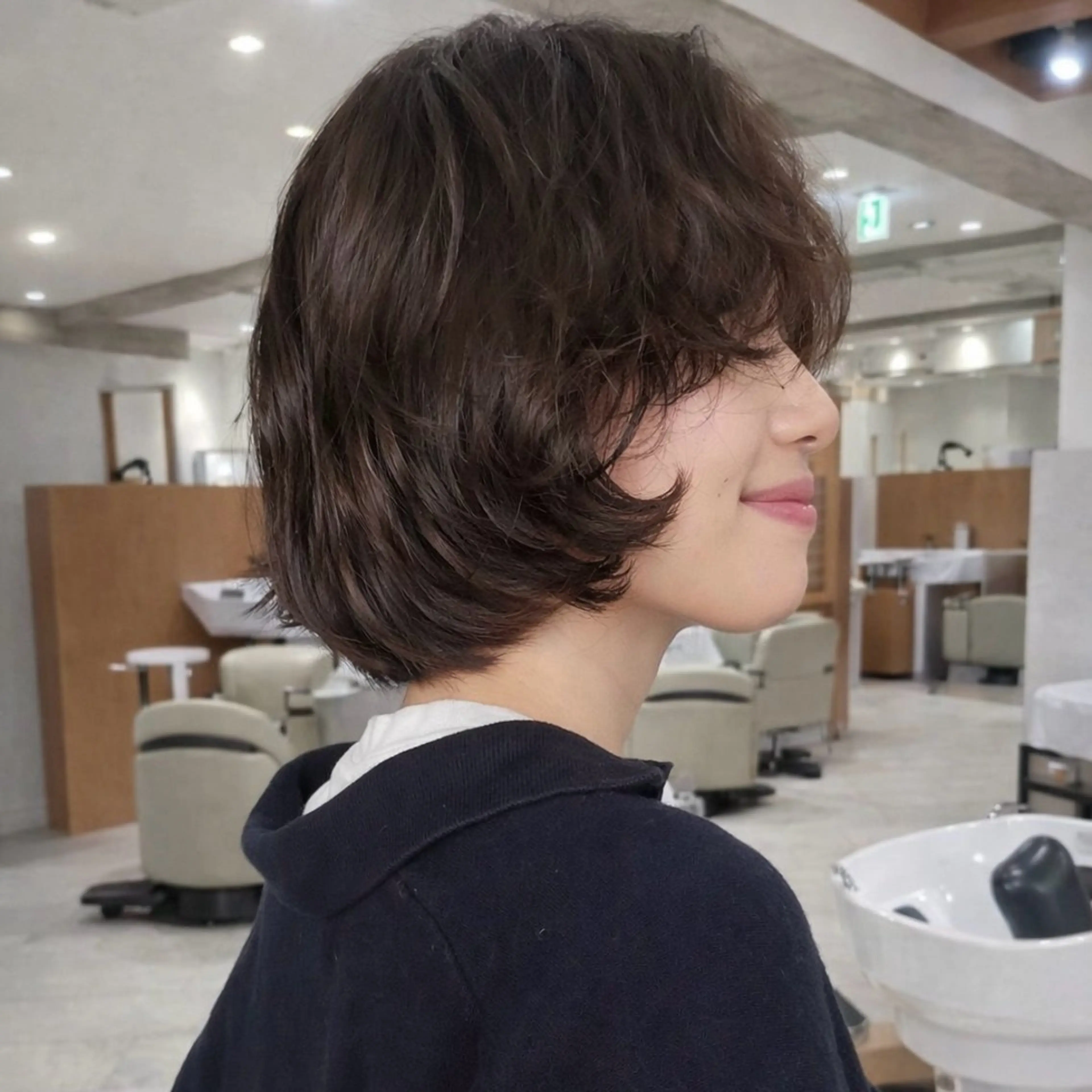 ミディアム カラー ミディアムパーマ くせ毛 カット ヘアカラー kakeru/ボブ パーマ/レイヤーのヘアスタイル