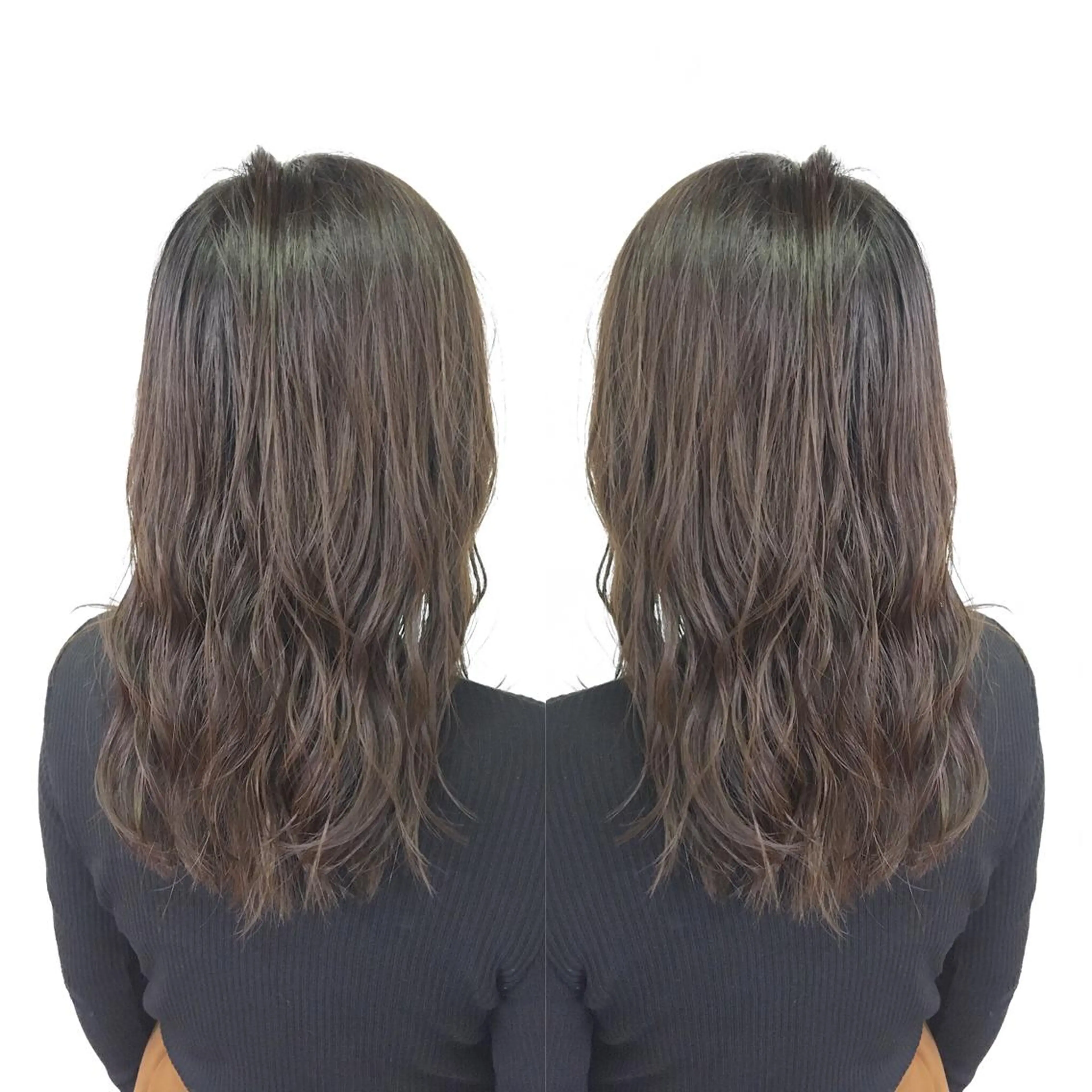 ロング カラー パーマ ヘアアレンジ アッシュ ベージュカラー エグチ アキラのヘアスタイル