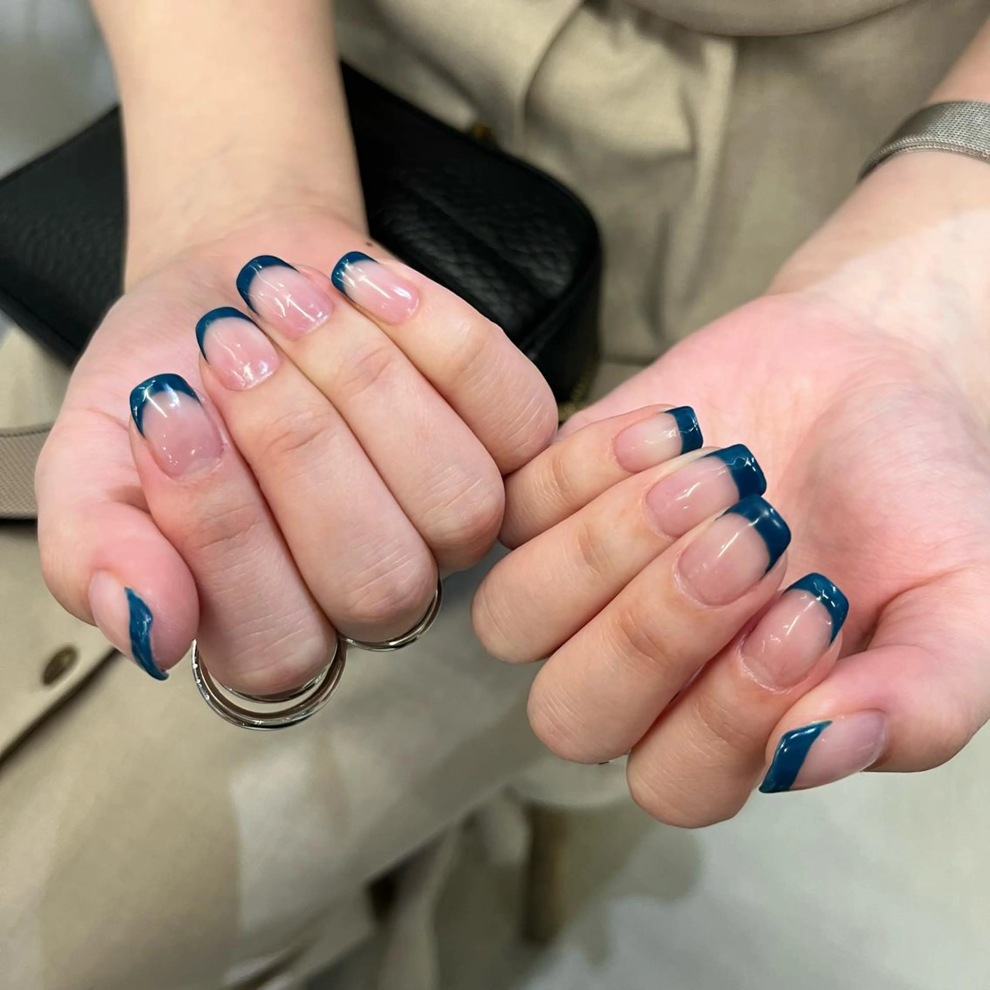 ネイル フレンチネイル スクエアネイル 関谷 真登佳のネイルデザイン