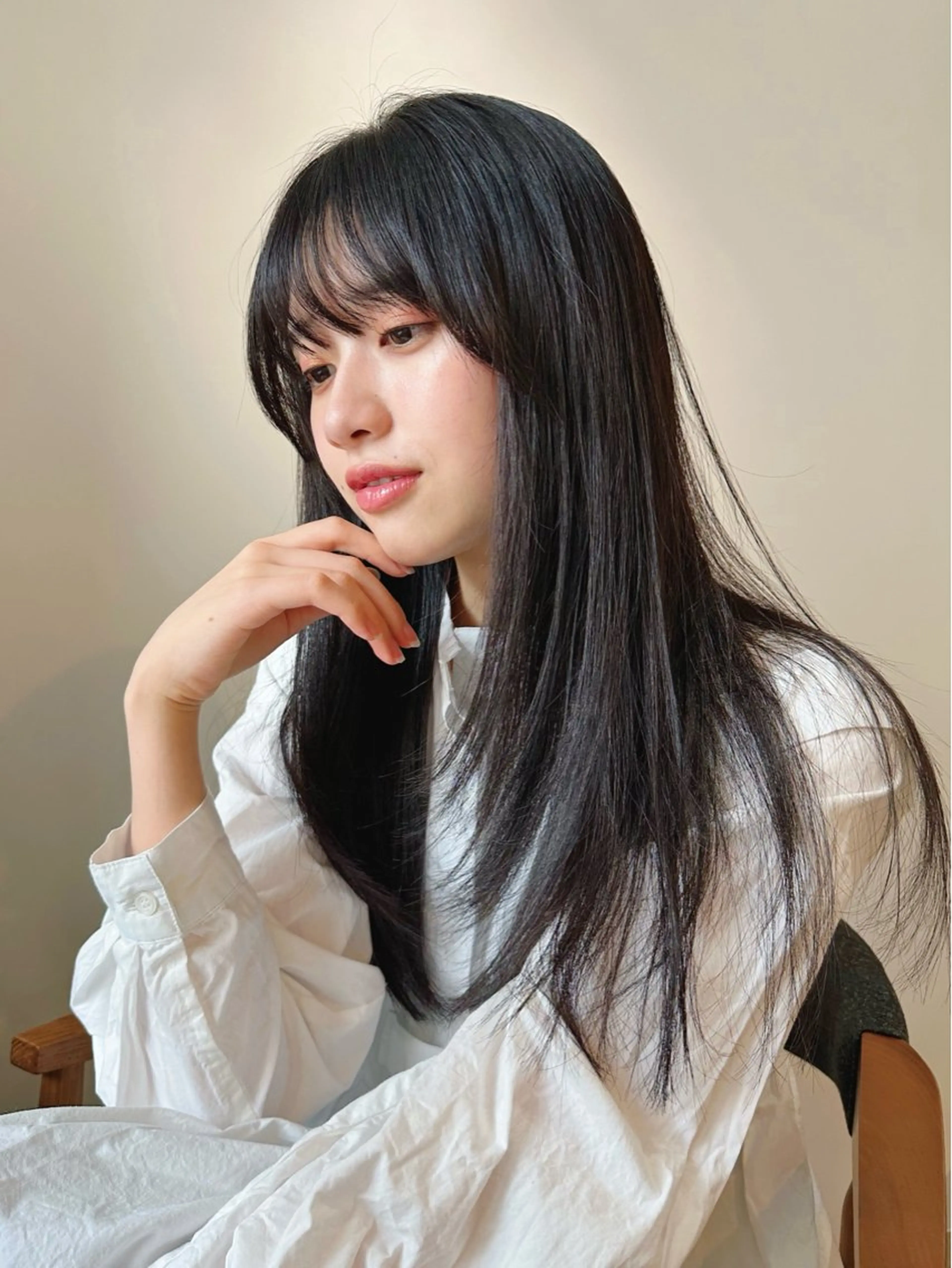 ロング カラー パーマ 🫧小顔×似合わせ× 透明感カラー🫧のヘアスタイル