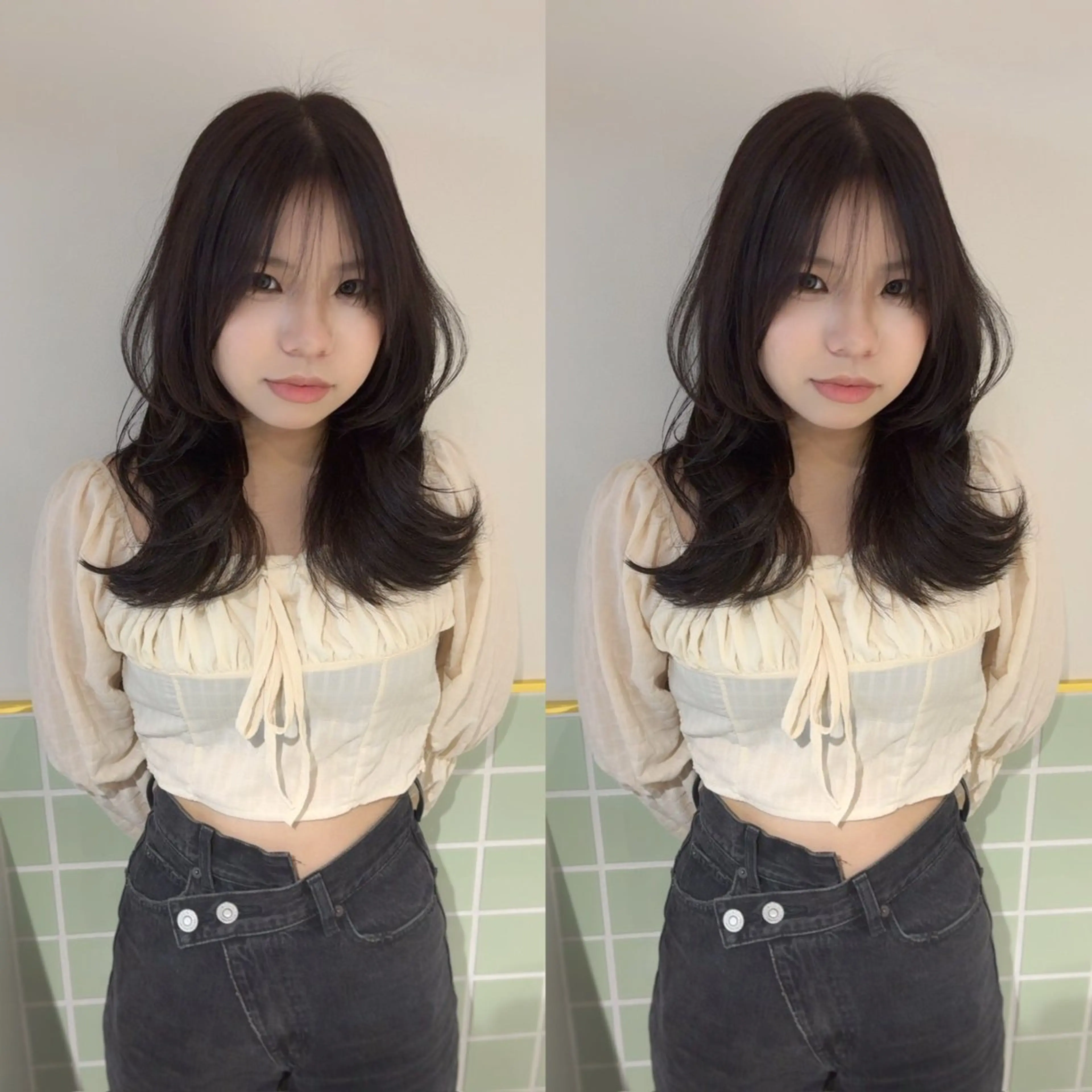 ミディアム カラー 透明感カラー 💖艶髪矯正×小顔 カット特化/さくらのヘアスタイル